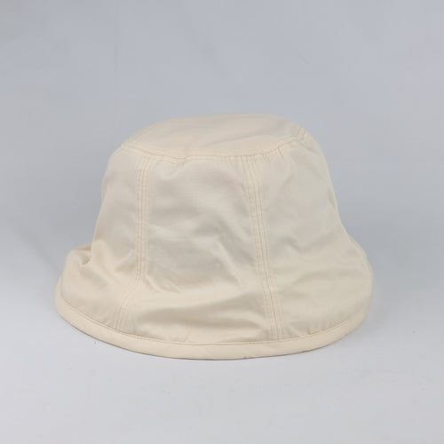Thrifted Marchen Cream Solid Twill Sun Bucket Hat - Size 58cm