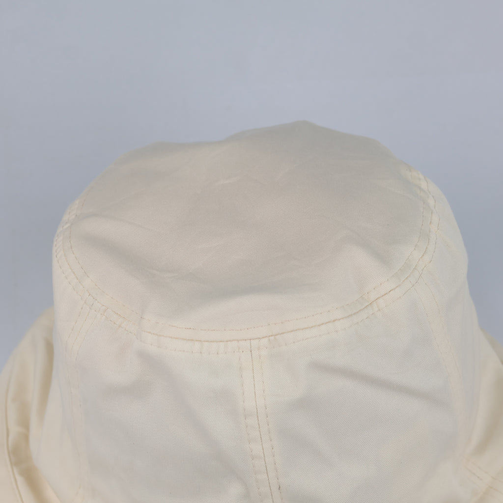 Thrifted Marchen Cream Solid Twill Sun Bucket Hat - Size 58cm
