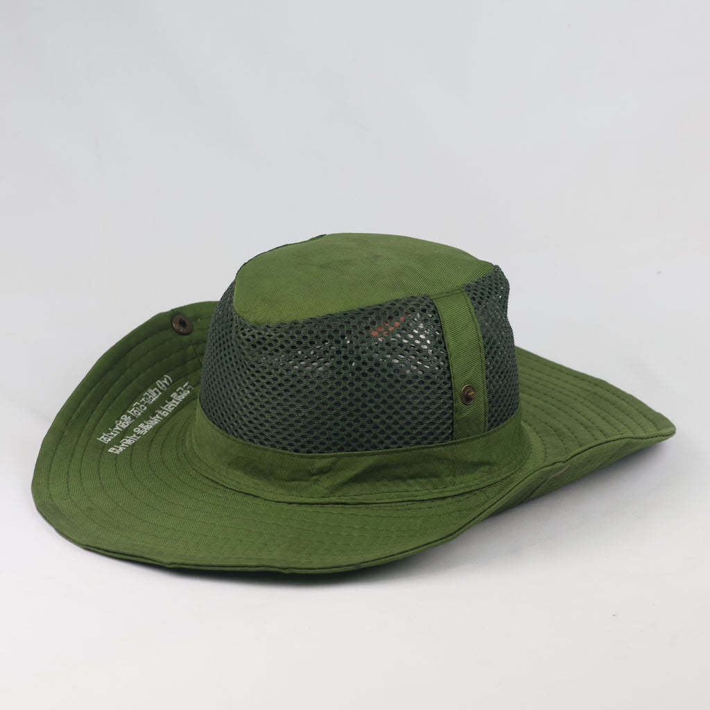 Thrifted Korean Graphic Mesh Ventilation Safari Hat - Size 57-58cm