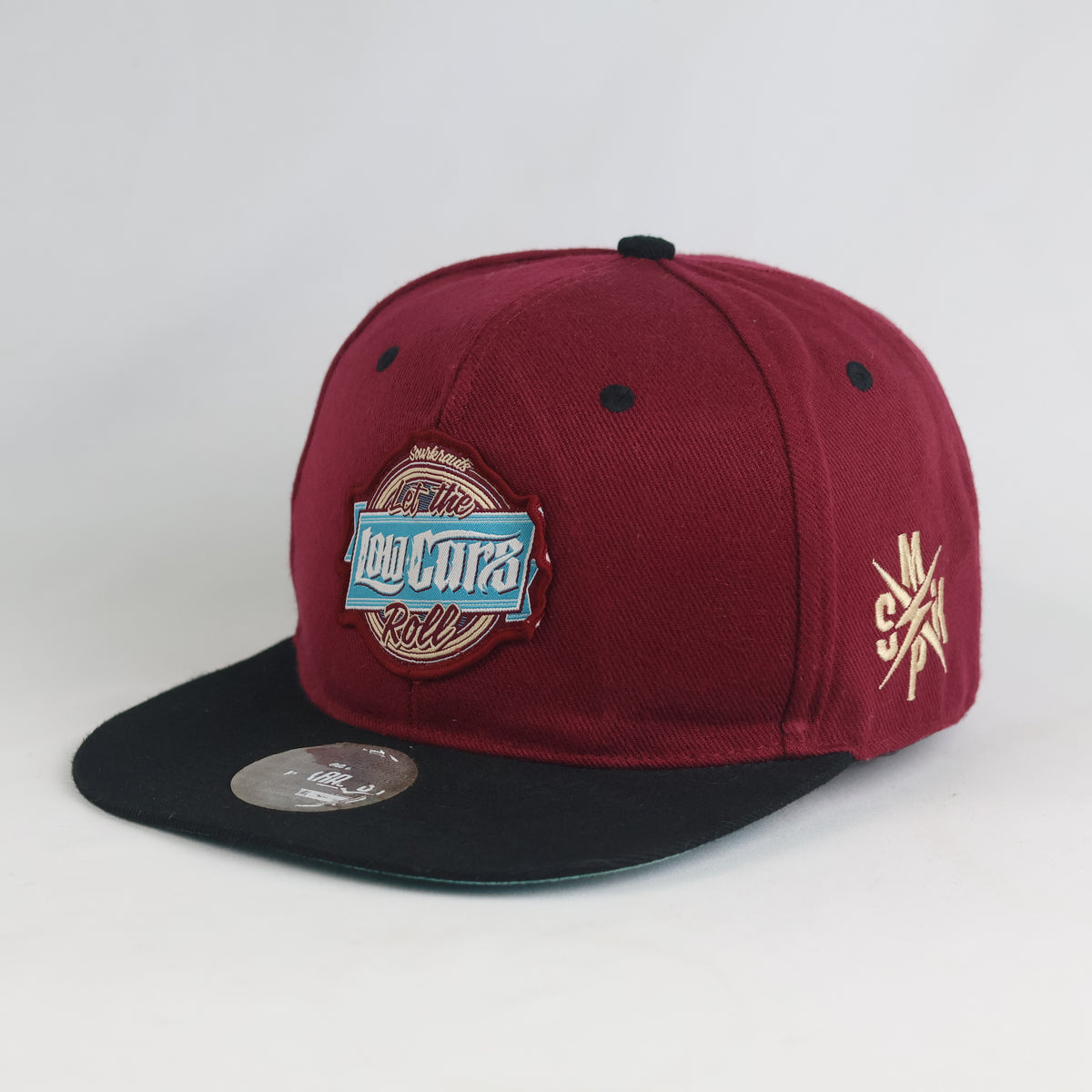 Thrifted Sourkrauts Burgundy & Black Embroidered Snapback Cap (Size 57–59 cm) | 10881