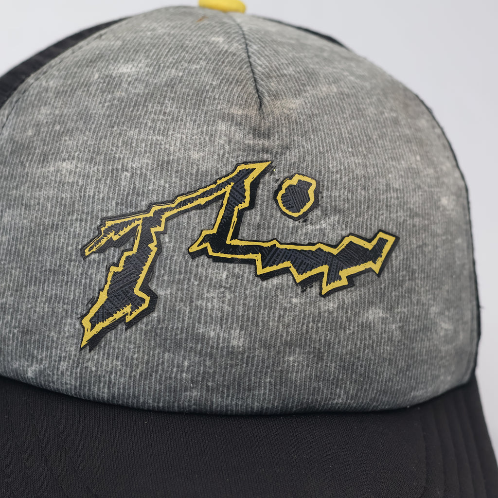 Retro Rusty Surfwear Snapback - Acid Wash Style Graphic Trucker
