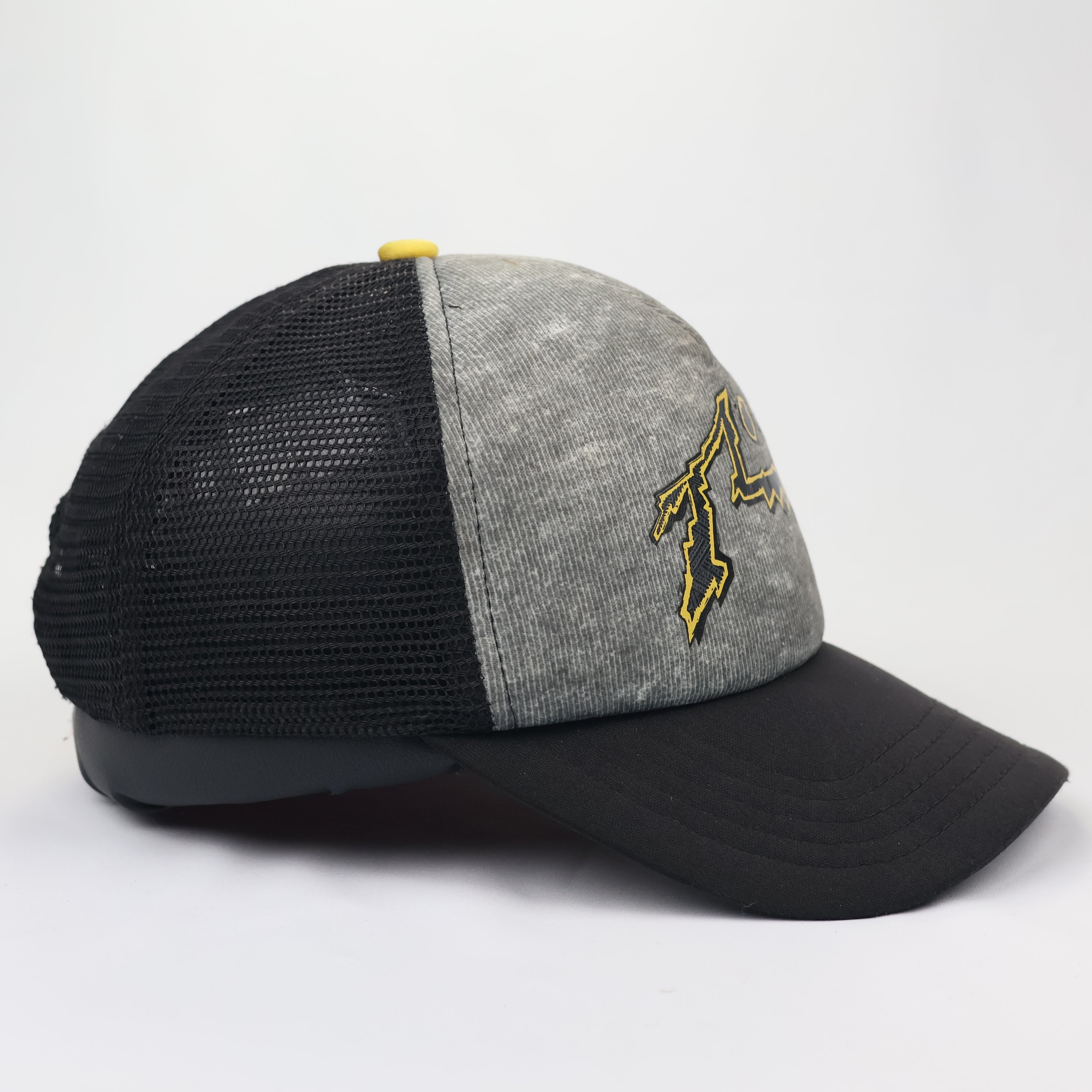 Retro Rusty Surfwear Snapback - Acid Wash Style Graphic Trucker