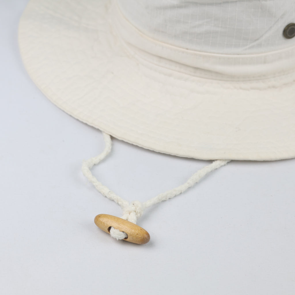 Thrifted Michiko London White Ripstop Chinstrap Sun Hat - Size 58cm