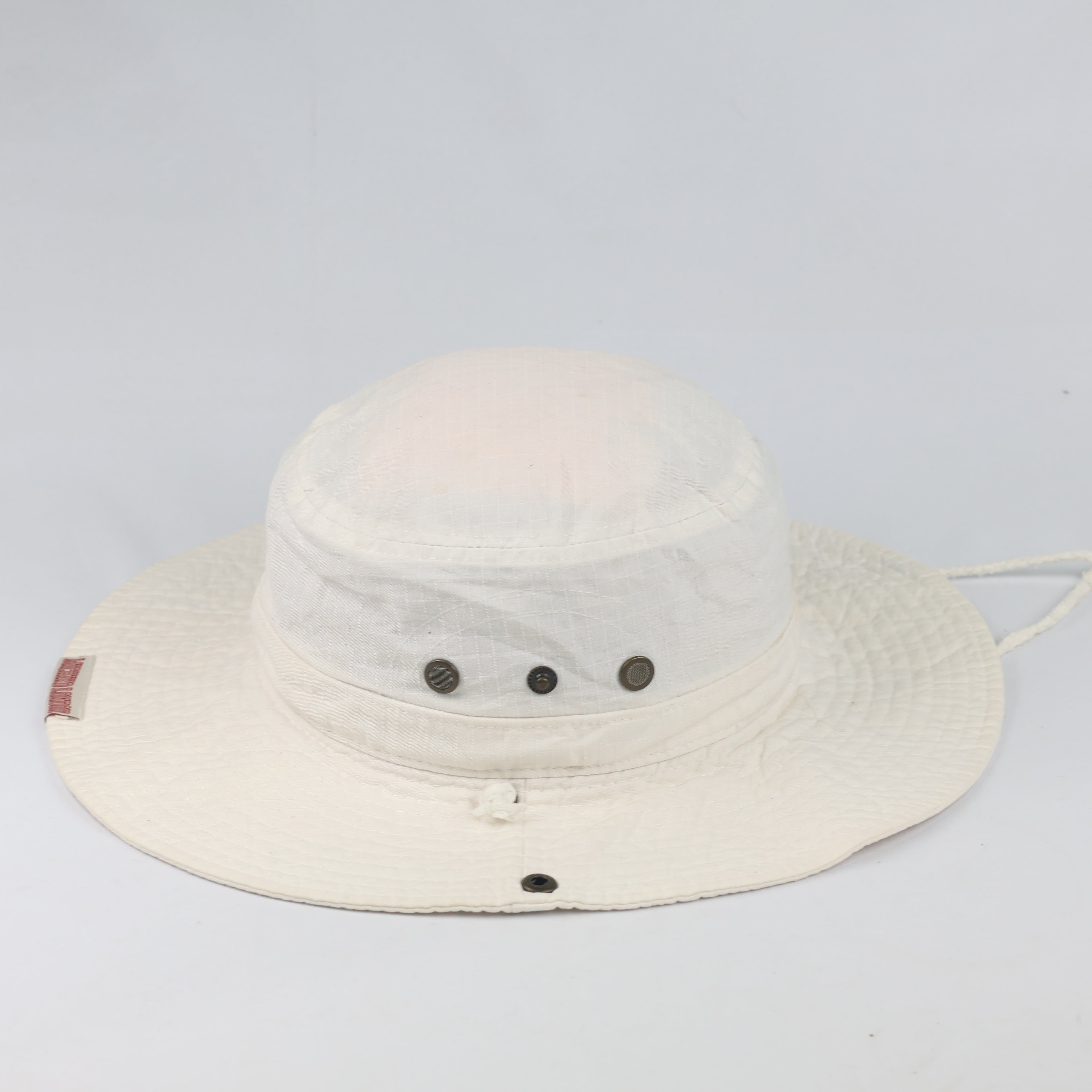 Thrifted Michiko London White Ripstop Chinstrap Sun Hat - Size 58cm