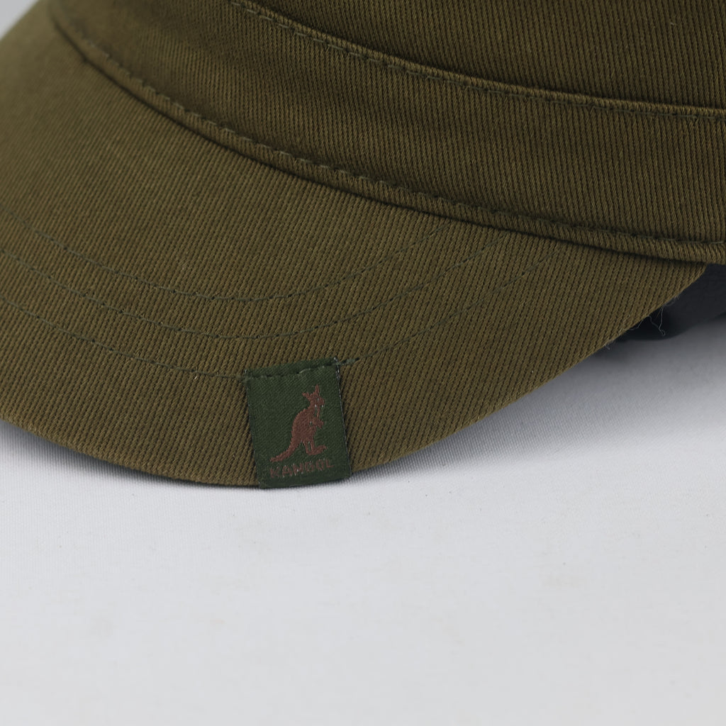 Thrifted Vintage Kangol Olive Drab Cotton Canvas Cadet Cap - Size 56-58cm