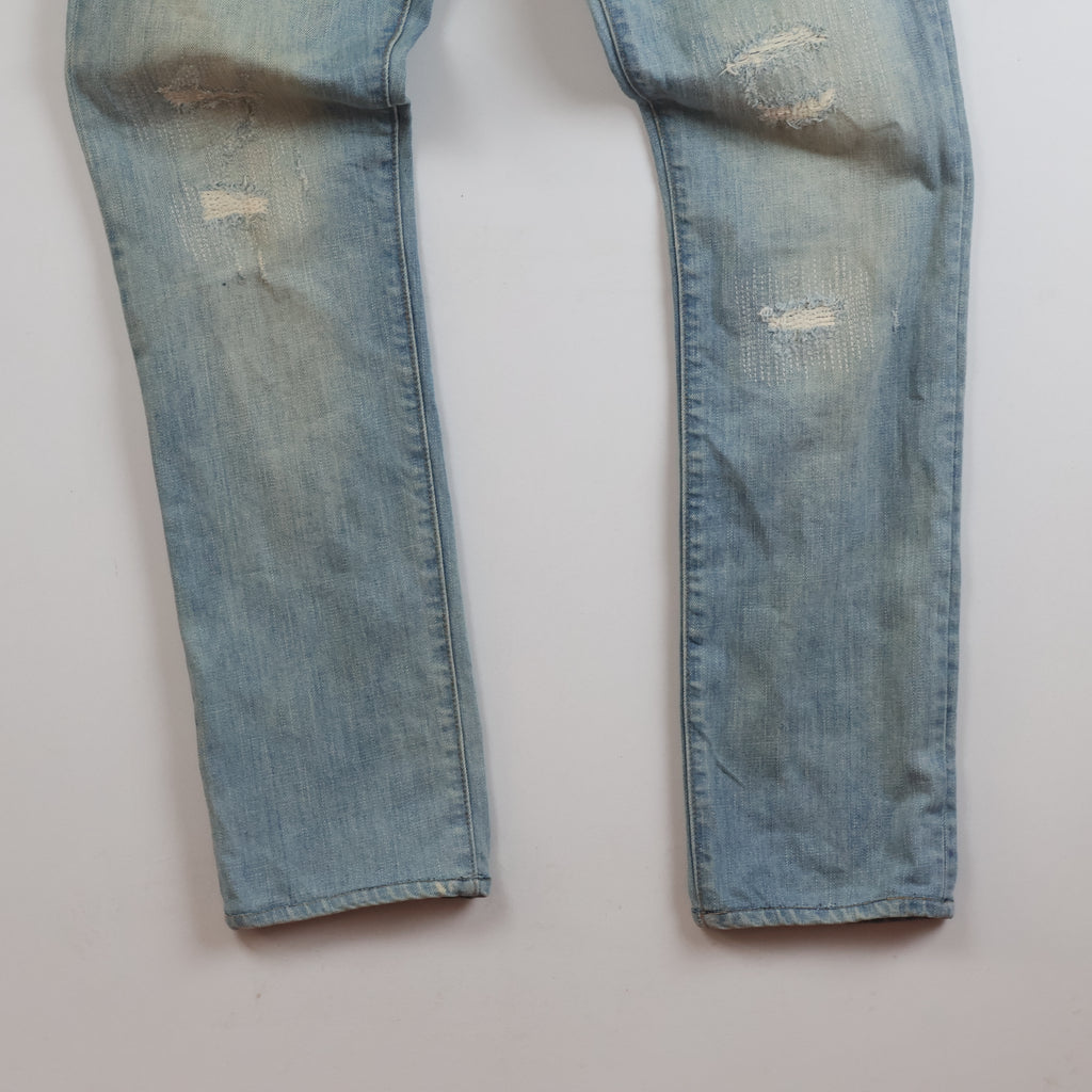 Thrifted Gap 1969 Vintage Wash Distressed Skinny Jeans Waist:30-32/ J1092