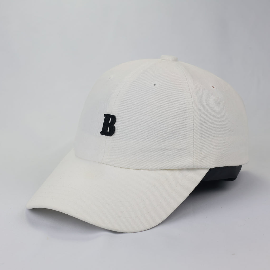 Thrifted Tony Cap Korea Cream Cotton Hat - Embroidered Initial