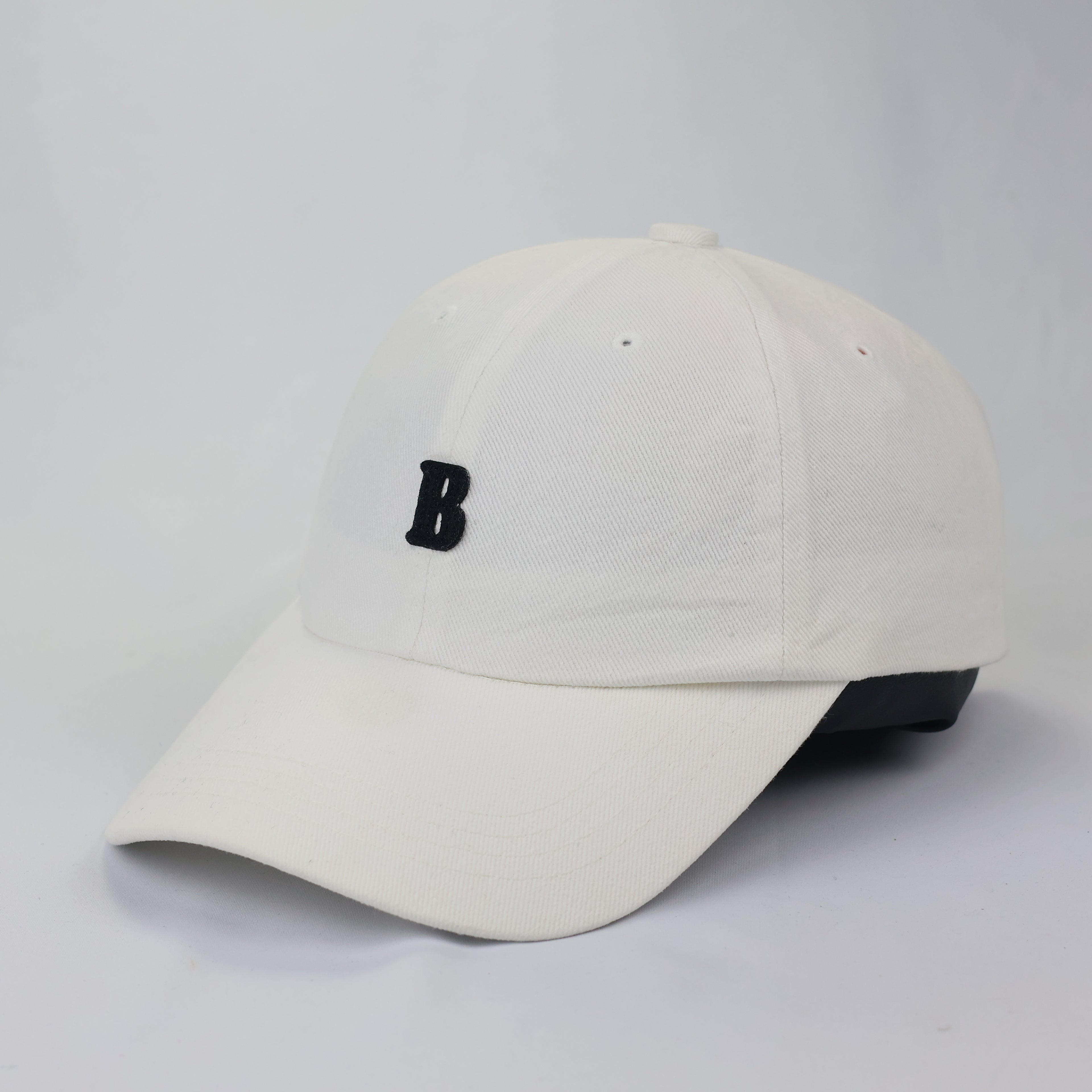 Thrifted Tony Cap Korea Cream Cotton Hat - Embroidered Initial