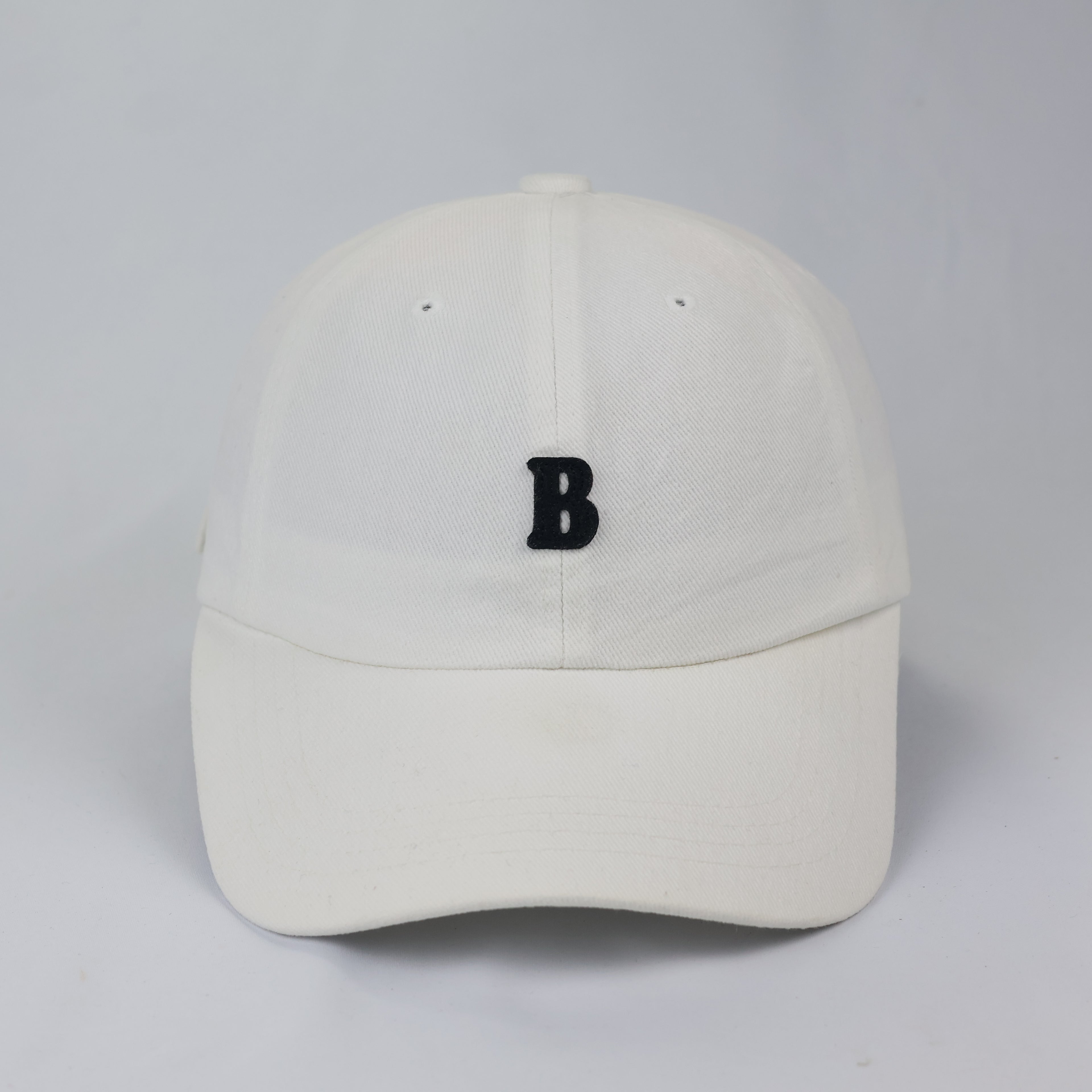 Thrifted Tony Cap Korea Cream Cotton Hat - Embroidered Initial