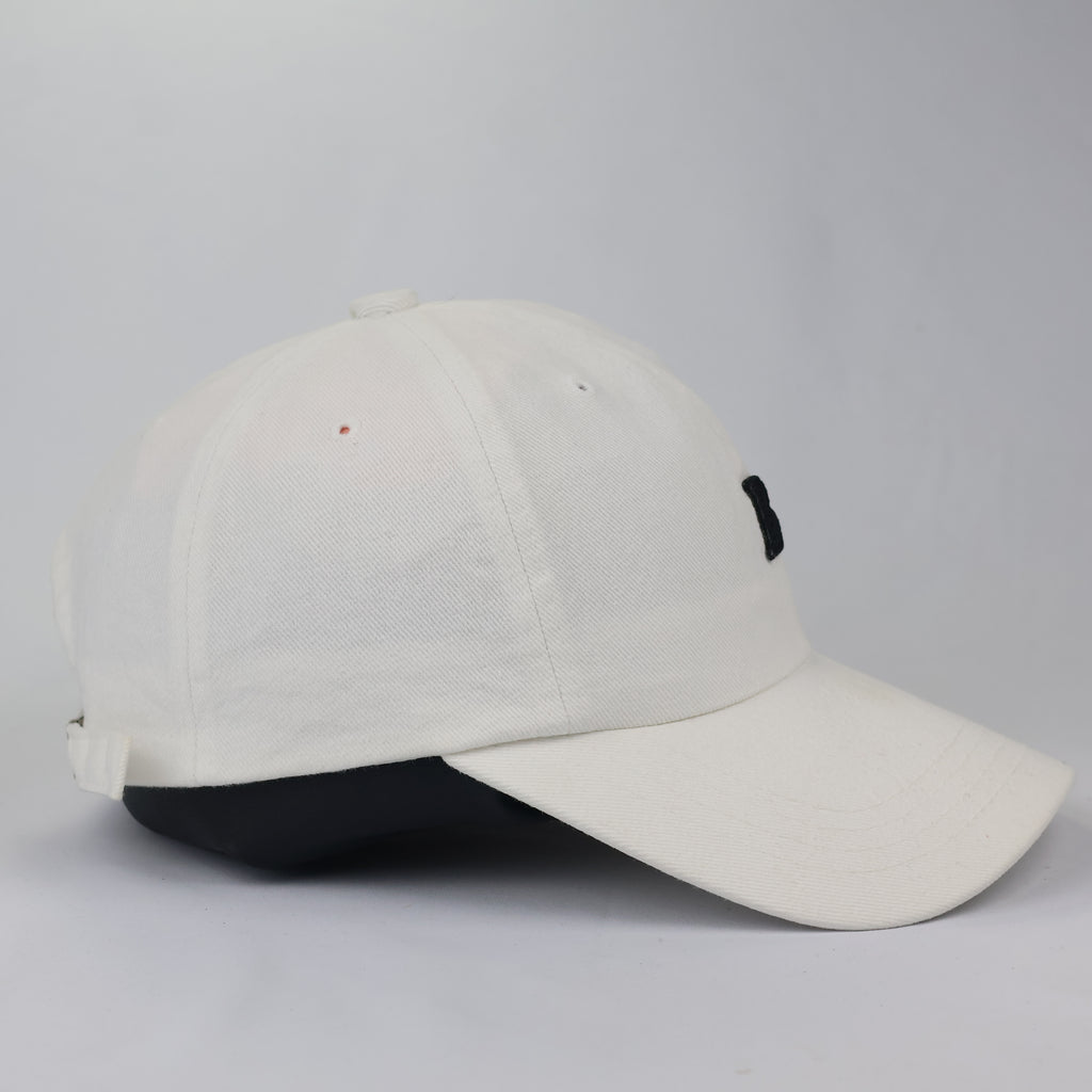 Thrifted Tony Cap Korea Cream Cotton Hat - Embroidered Initial