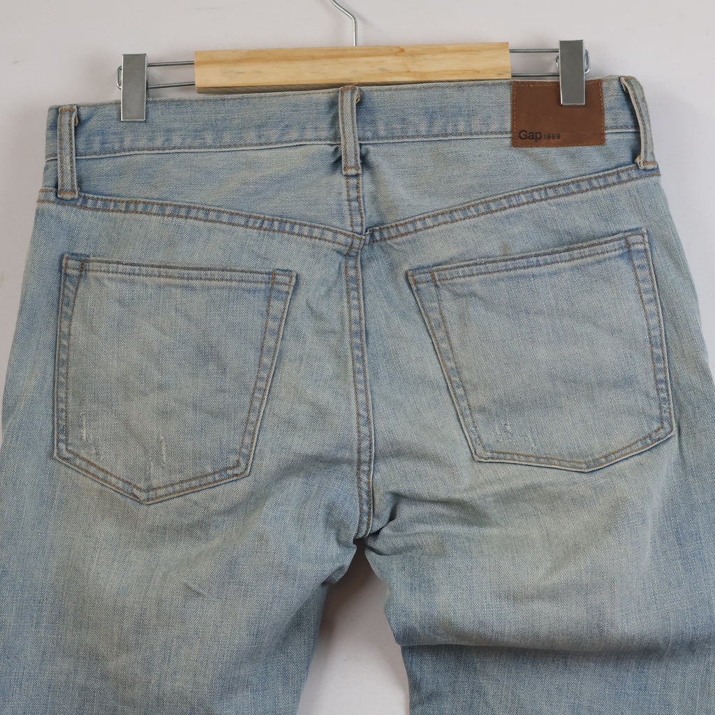 Thrifted Gap 1969 Vintage Wash Distressed Skinny Jeans Waist:30-32/ J1092