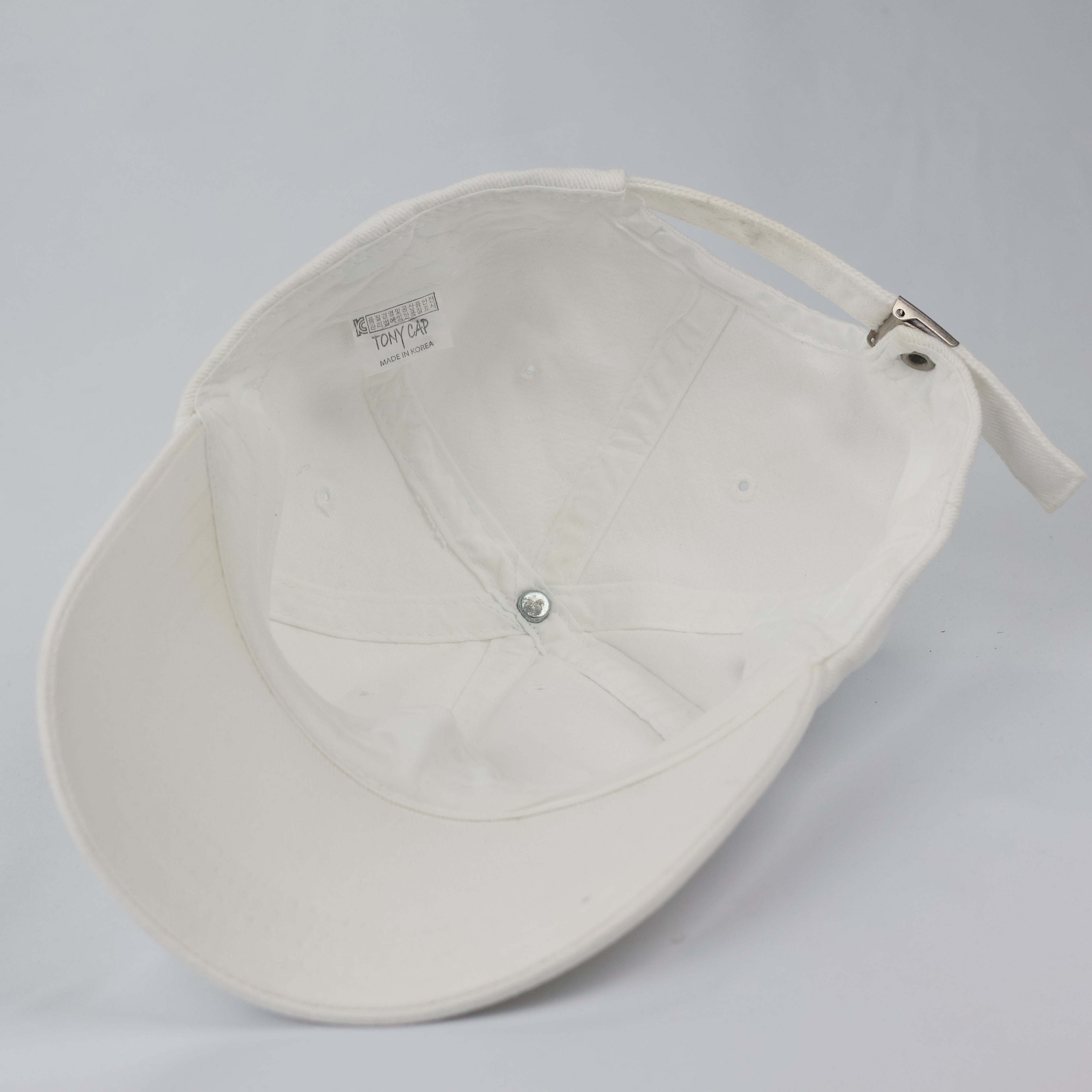 Thrifted Tony Cap Korea Cream Cotton Hat - Embroidered Initial