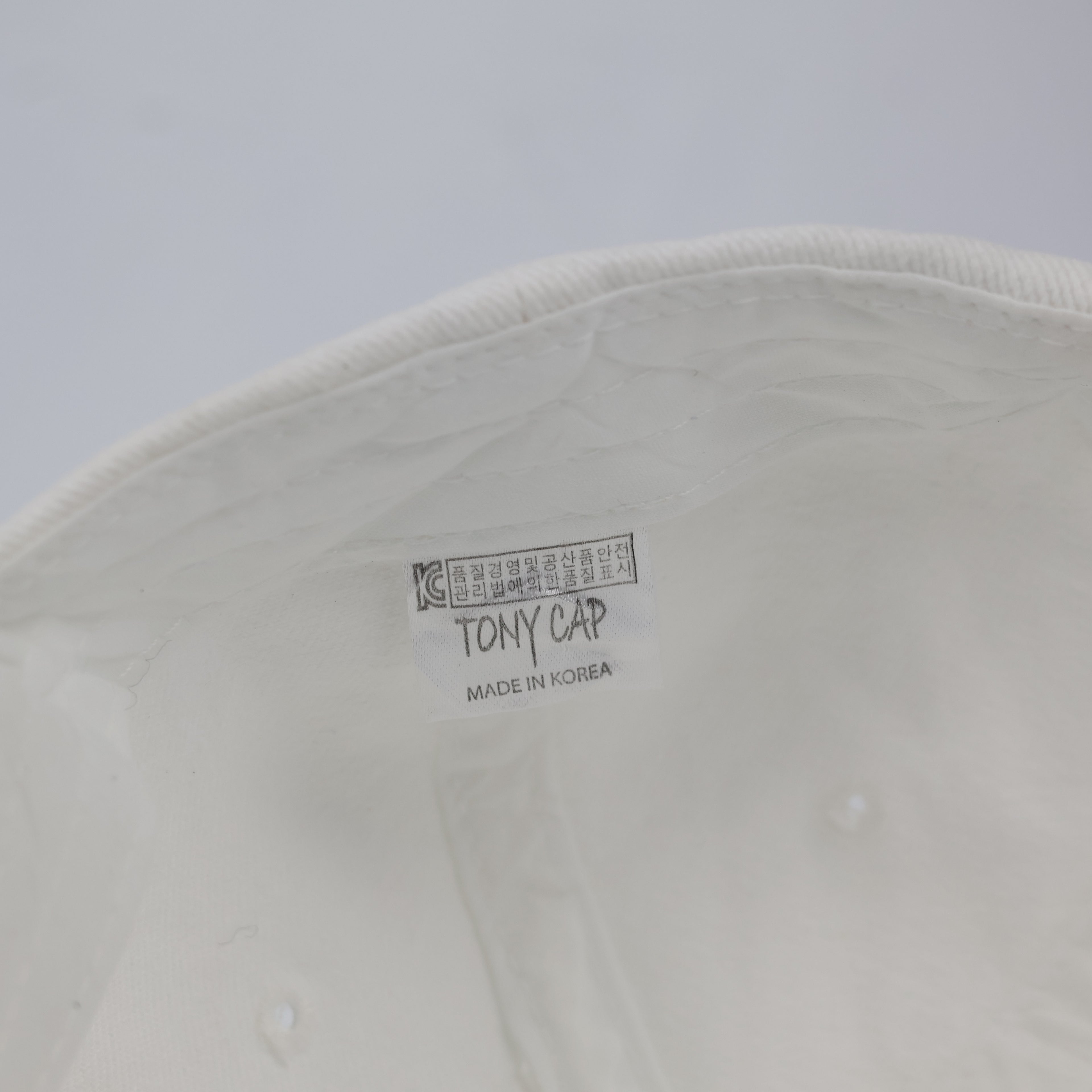 Thrifted Tony Cap Korea Cream Cotton Hat - Embroidered Initial