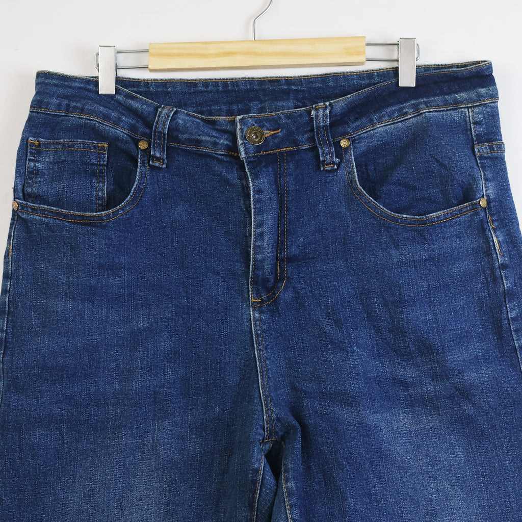 Thrifted Men's Casual Dark Blue Denim Trousers Waist:36/ J1091