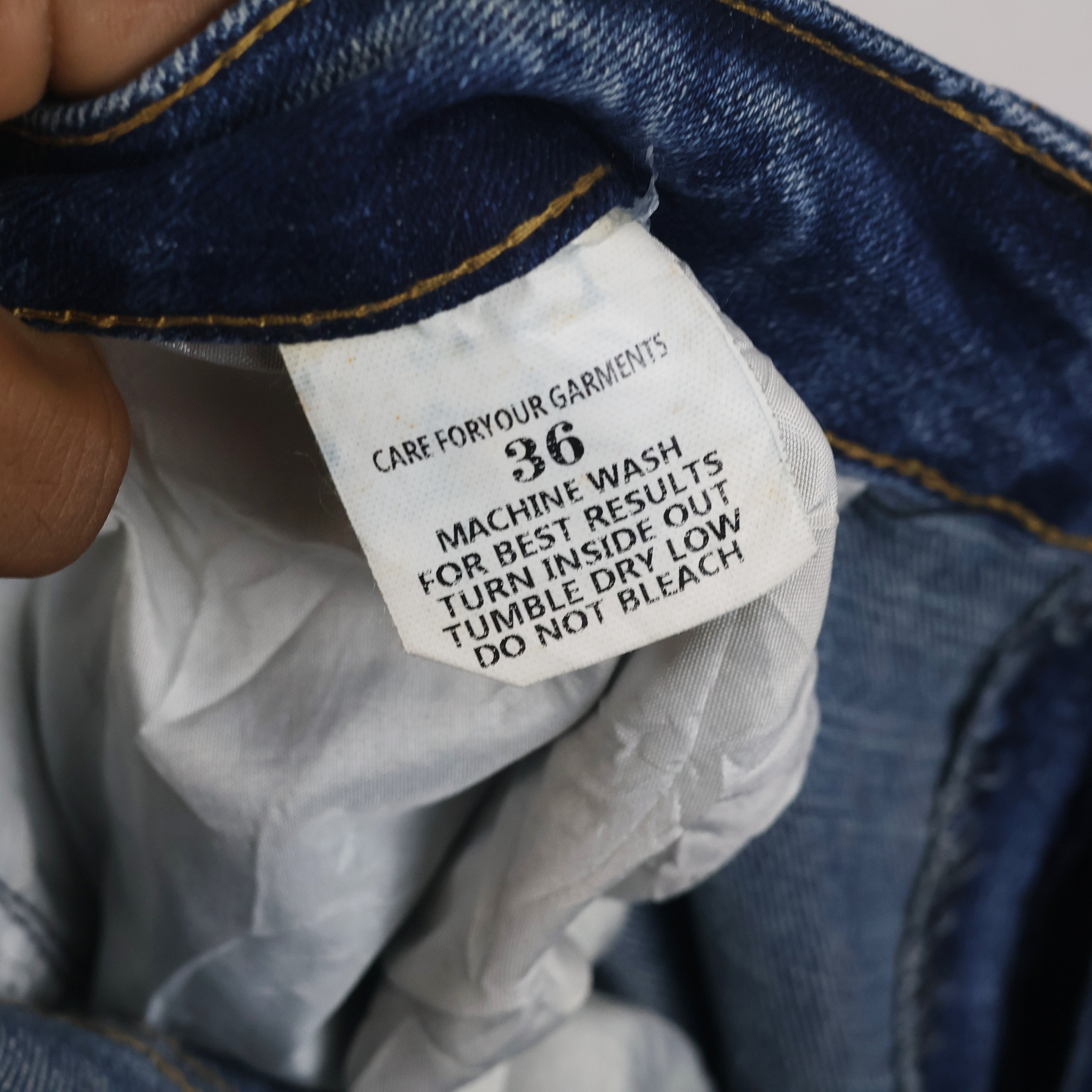 Thrifted Men's Casual Dark Blue Denim Trousers Waist:36/ J1091