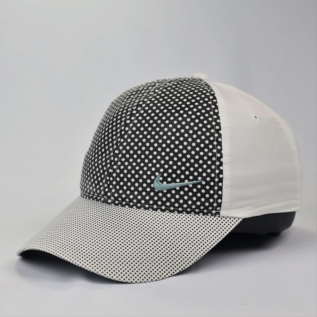 Vintage Nike Golf Polka Dot Tech Thrifted Cap - White/Black