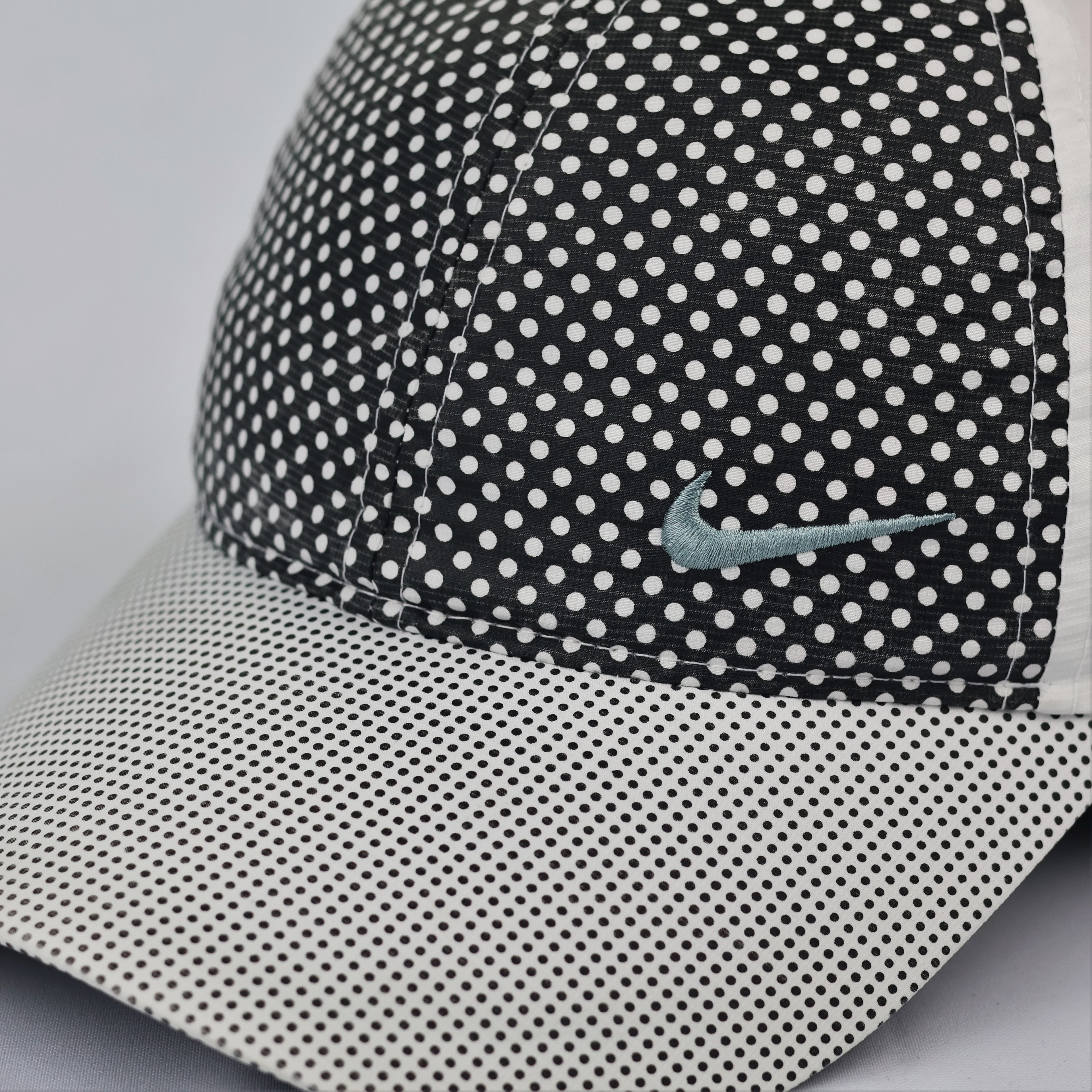 Vintage Nike Golf Polka Dot Tech Thrifted Cap - White/Black