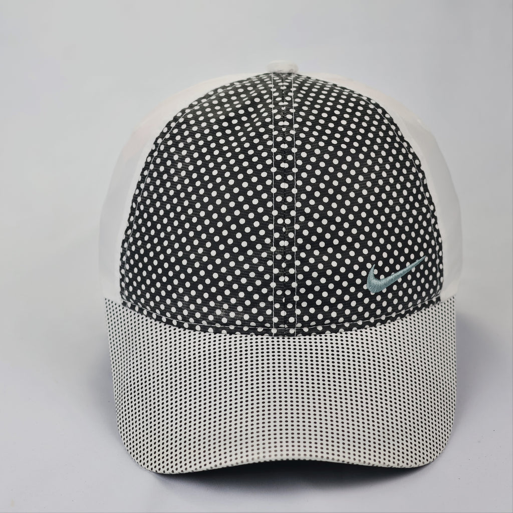 Vintage Nike Golf Polka Dot Tech Thrifted Cap - White/Black