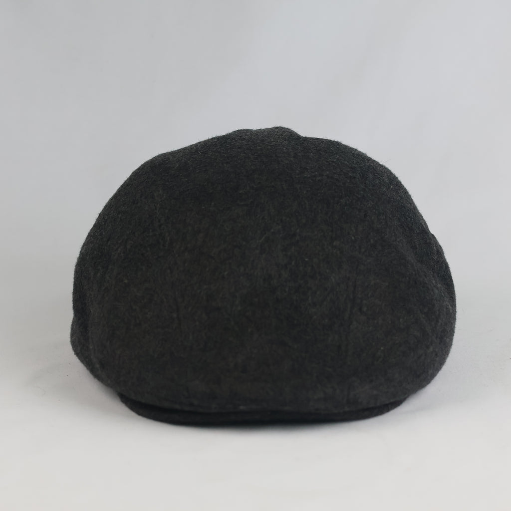Thrifted Dark Grey Winter Flat Cap – Classic Wool Blend Ivy Hat (58 cm) | 11011