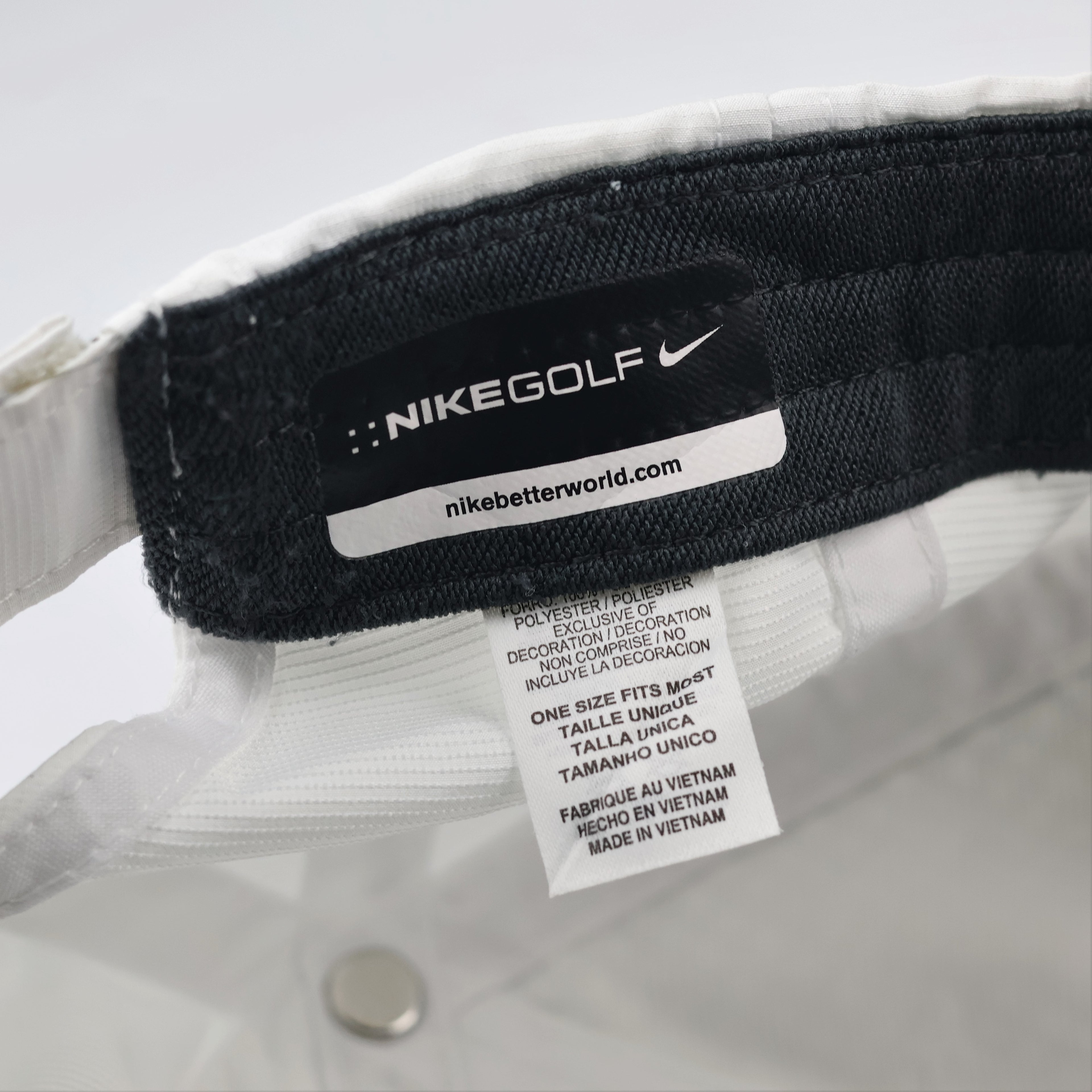 Vintage Nike Golf Polka Dot Tech Thrifted Cap - White/Black