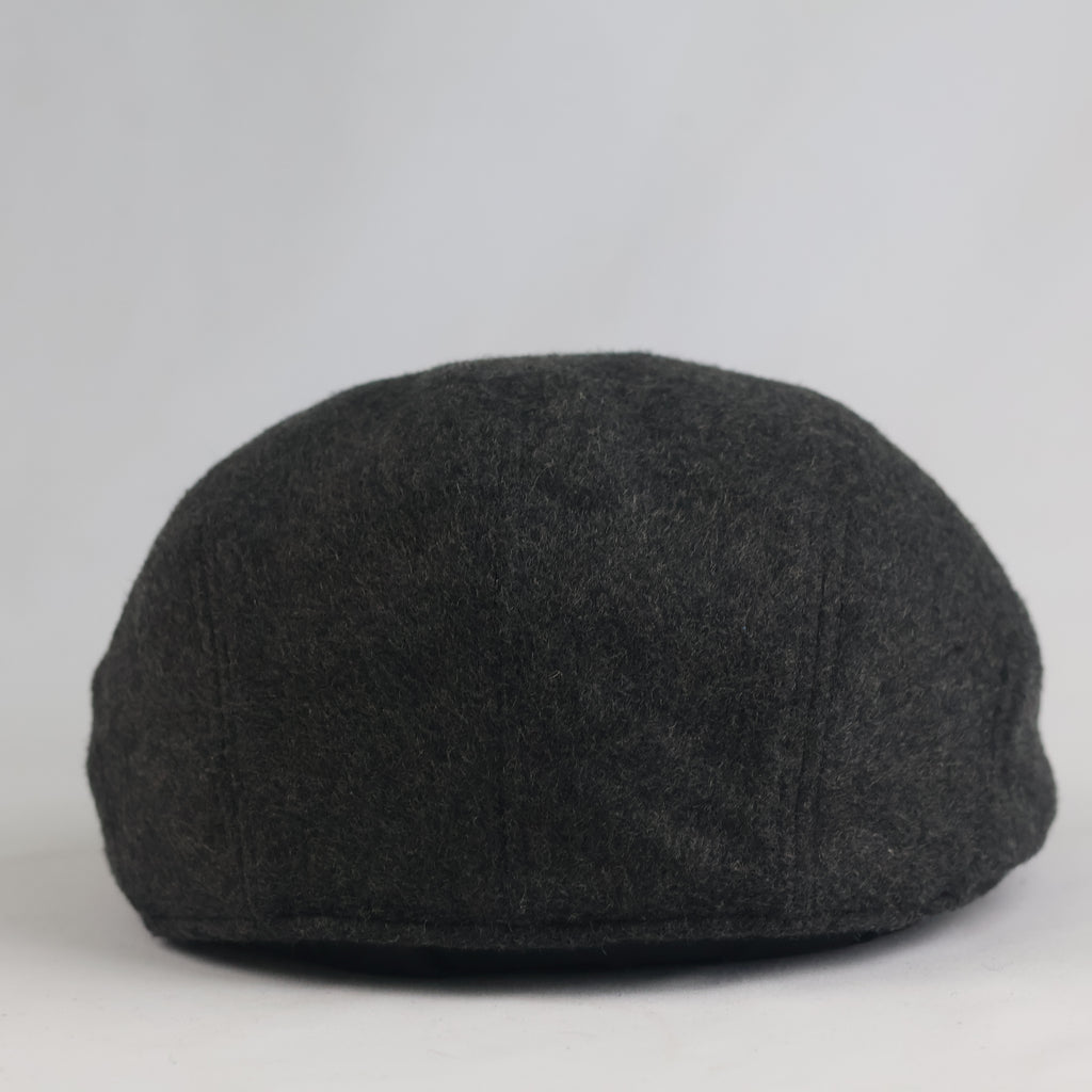 Thrifted Dark Grey Winter Flat Cap – Classic Wool Blend Ivy Hat (58 cm) | 11011