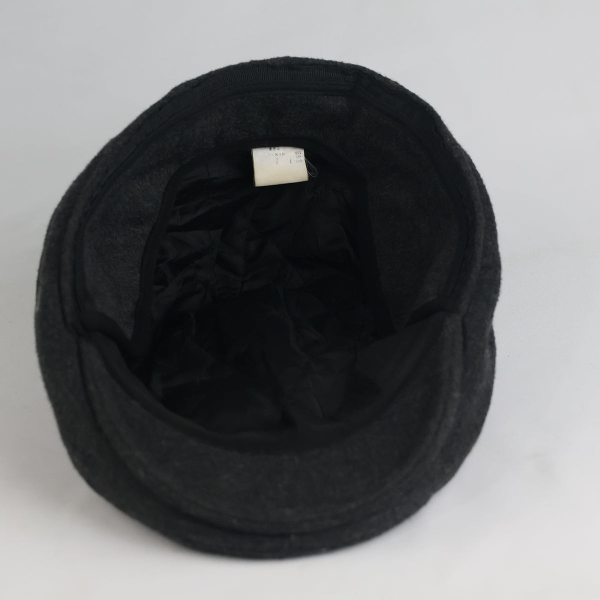 Thrifted Dark Grey Winter Flat Cap – Classic Wool Blend Ivy Hat (58 cm) | 11011