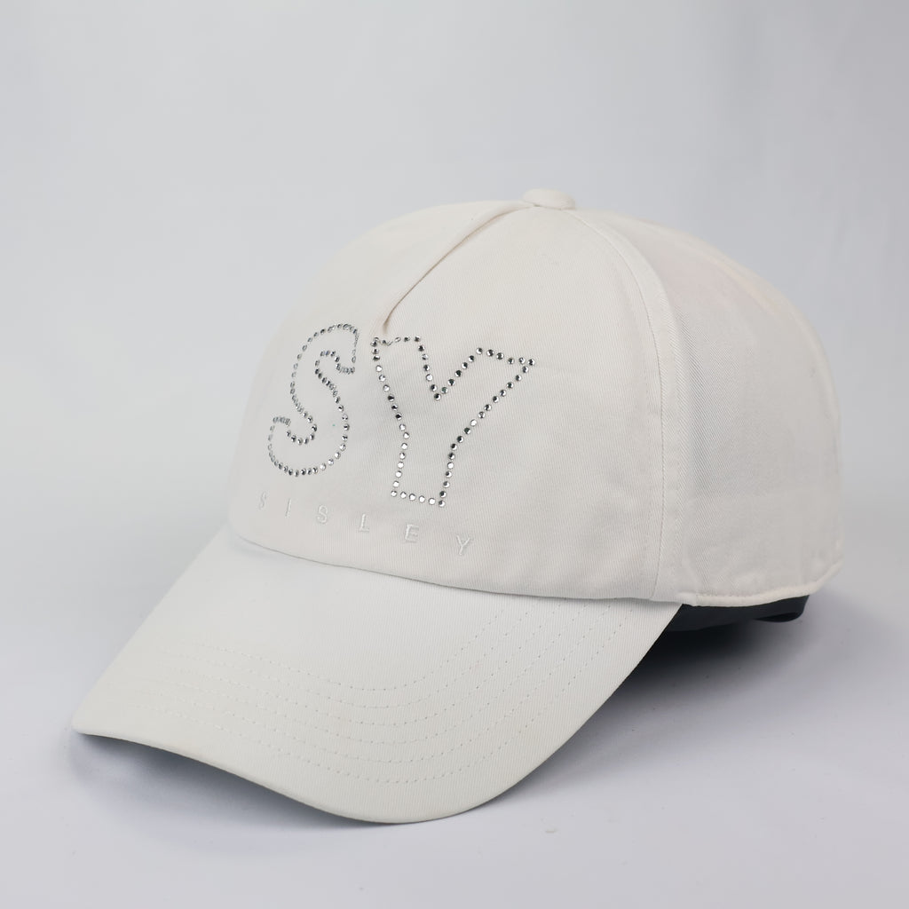 Thrifted Sisley Luxury Baseball Hat | Embellished Logo | 55-57cm