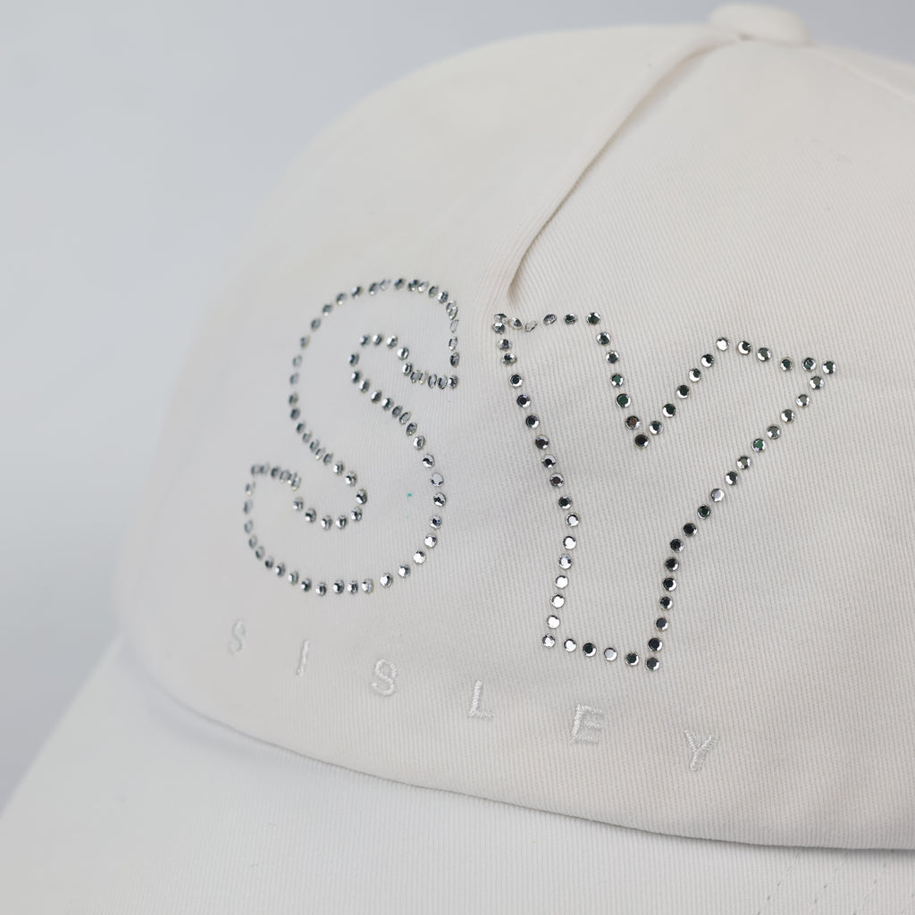 Thrifted Sisley Luxury Baseball Hat | Embellished Logo | 55-57cm