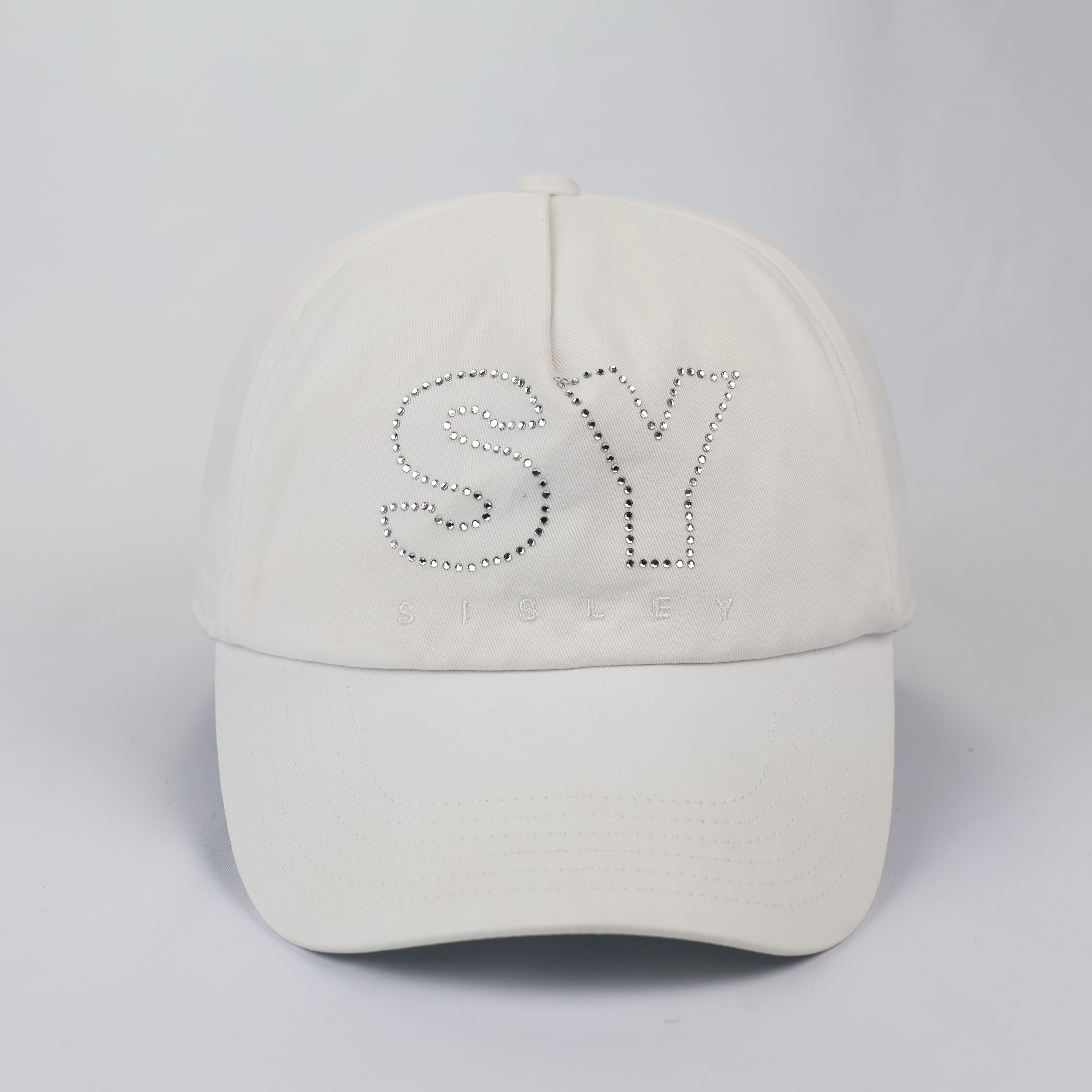 Thrifted Sisley Luxury Baseball Hat | Embellished Logo | 55-57cm