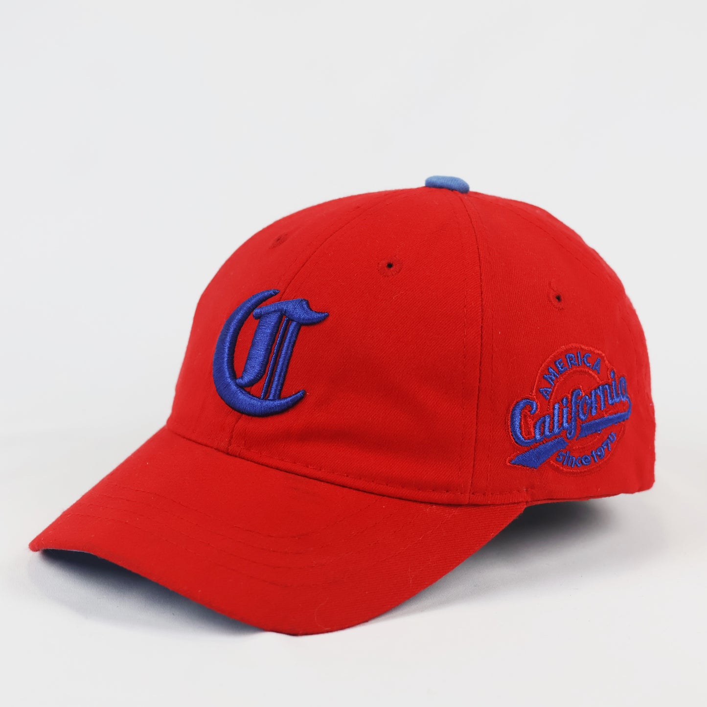 Bright Red Kids’ Baseball Thrifted Cap - Adjustable Sport Hat (4-8 Years)