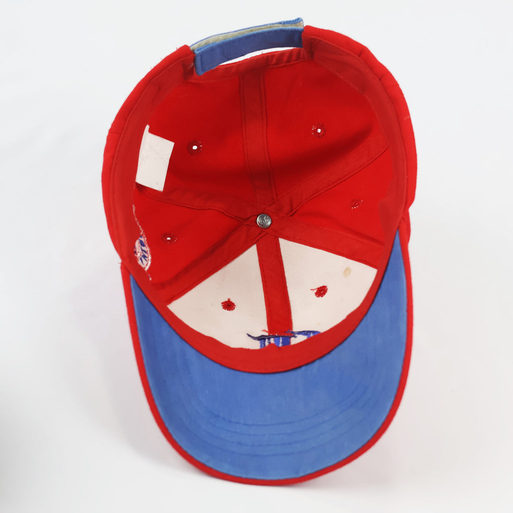Bright Red Kids’ Baseball Thrifted Cap - Adjustable Sport Hat (4-8 Years)