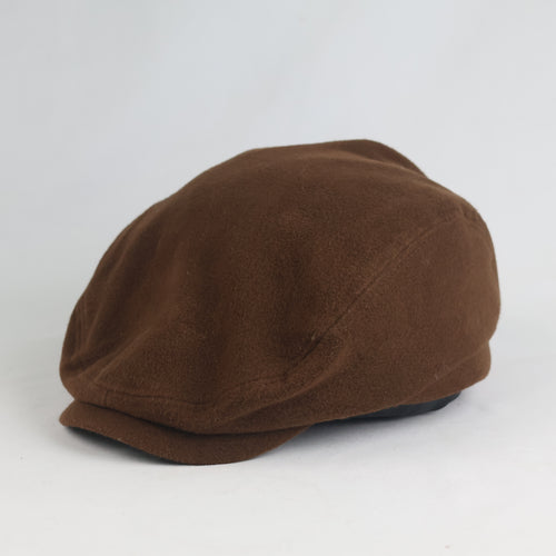 Thrifted Premium Warm Brown Flat Cap | Classic Vintage Winter Hat (57-59cm) | 10883