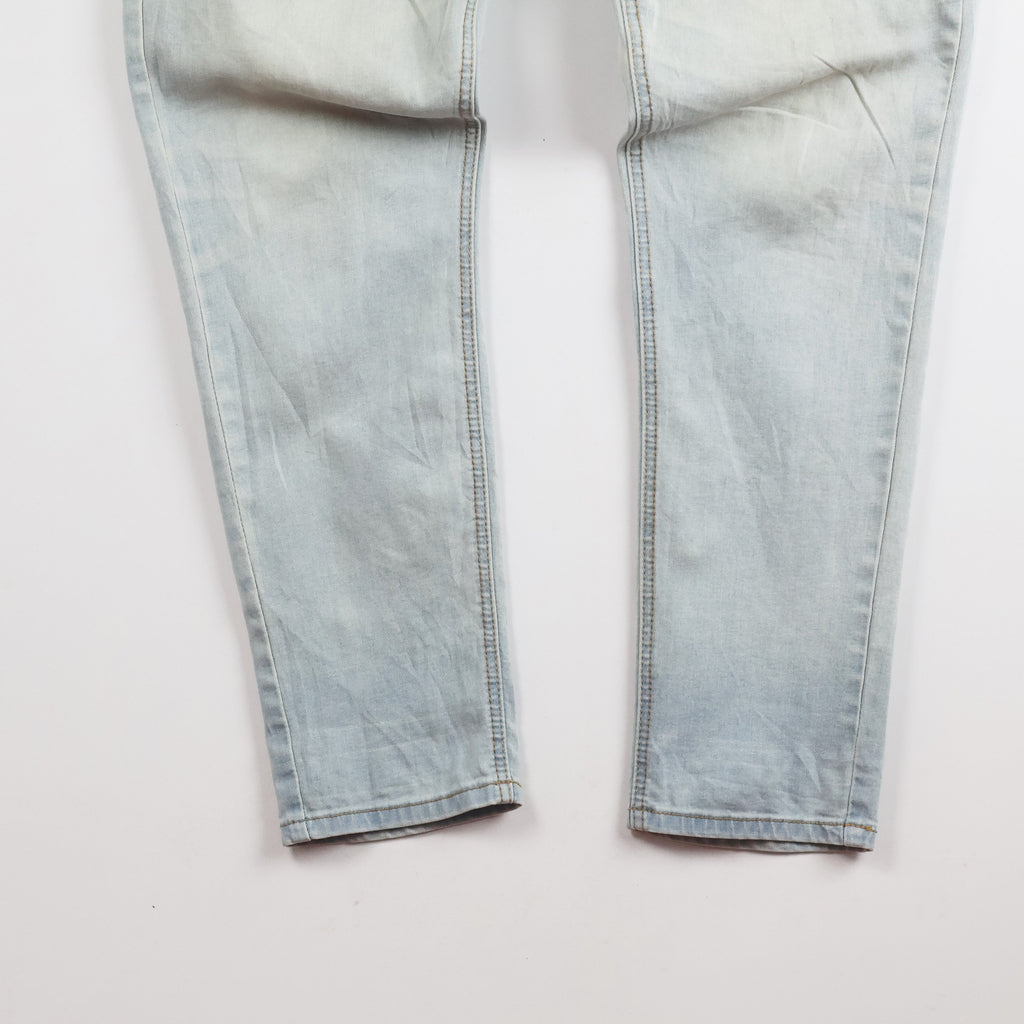 Thrifted Men's Casual Light Blue Elastic Waist Denim Waist:32/ J1088