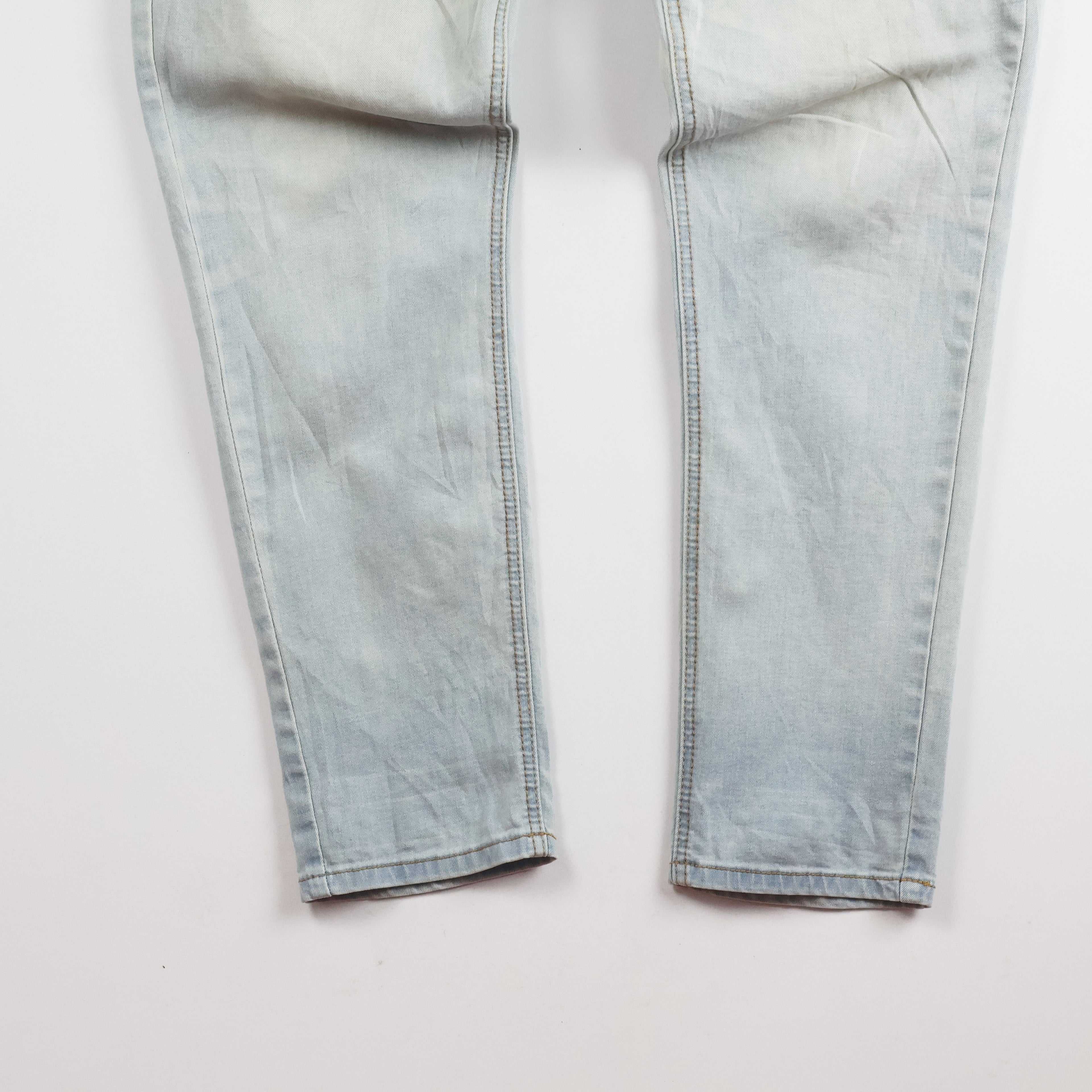 Thrifted Men's Casual Light Blue Elastic Waist Denim Waist:32/ J1088