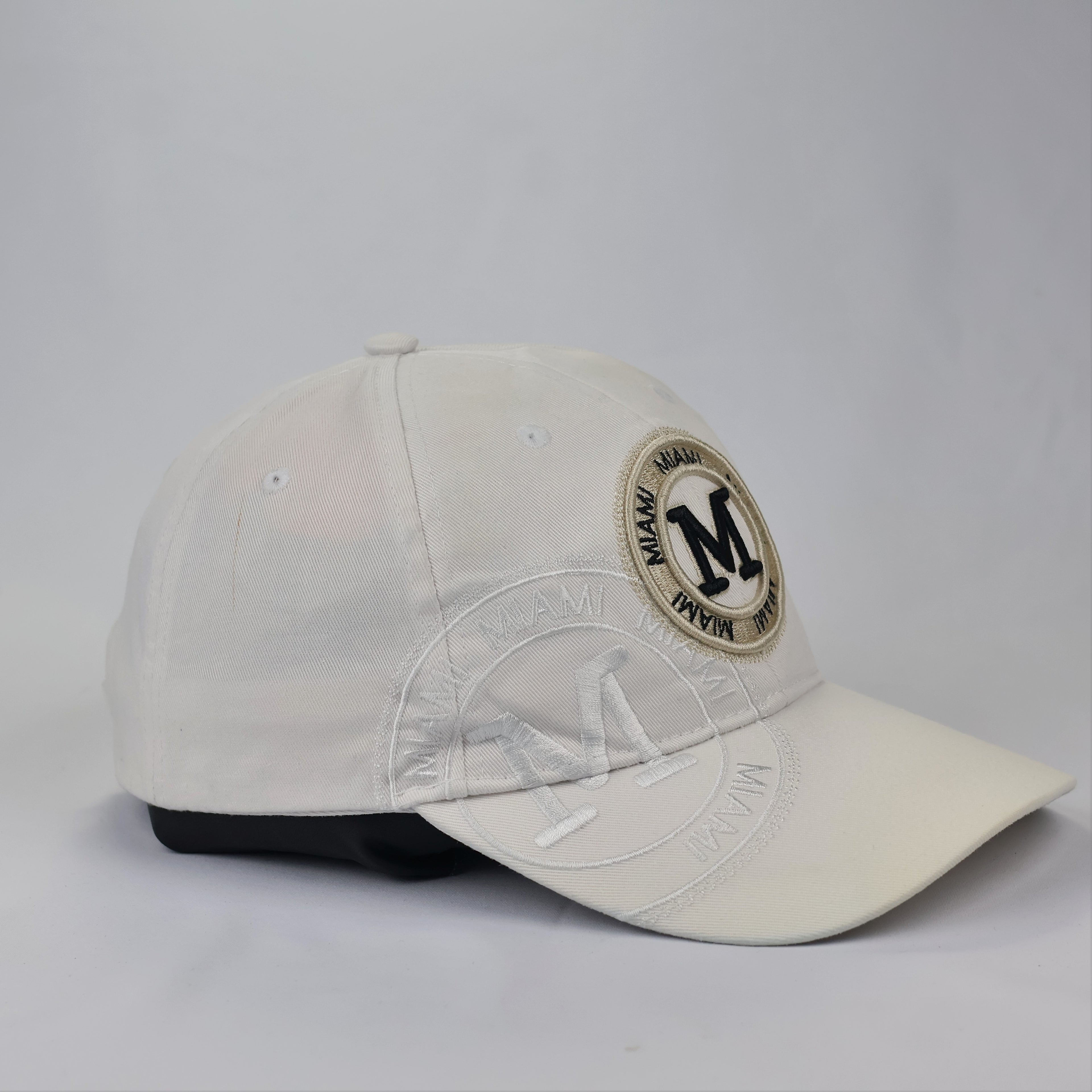 Robin Ruth Miami City Embroidered Baseball ThriftedCap - Off-White