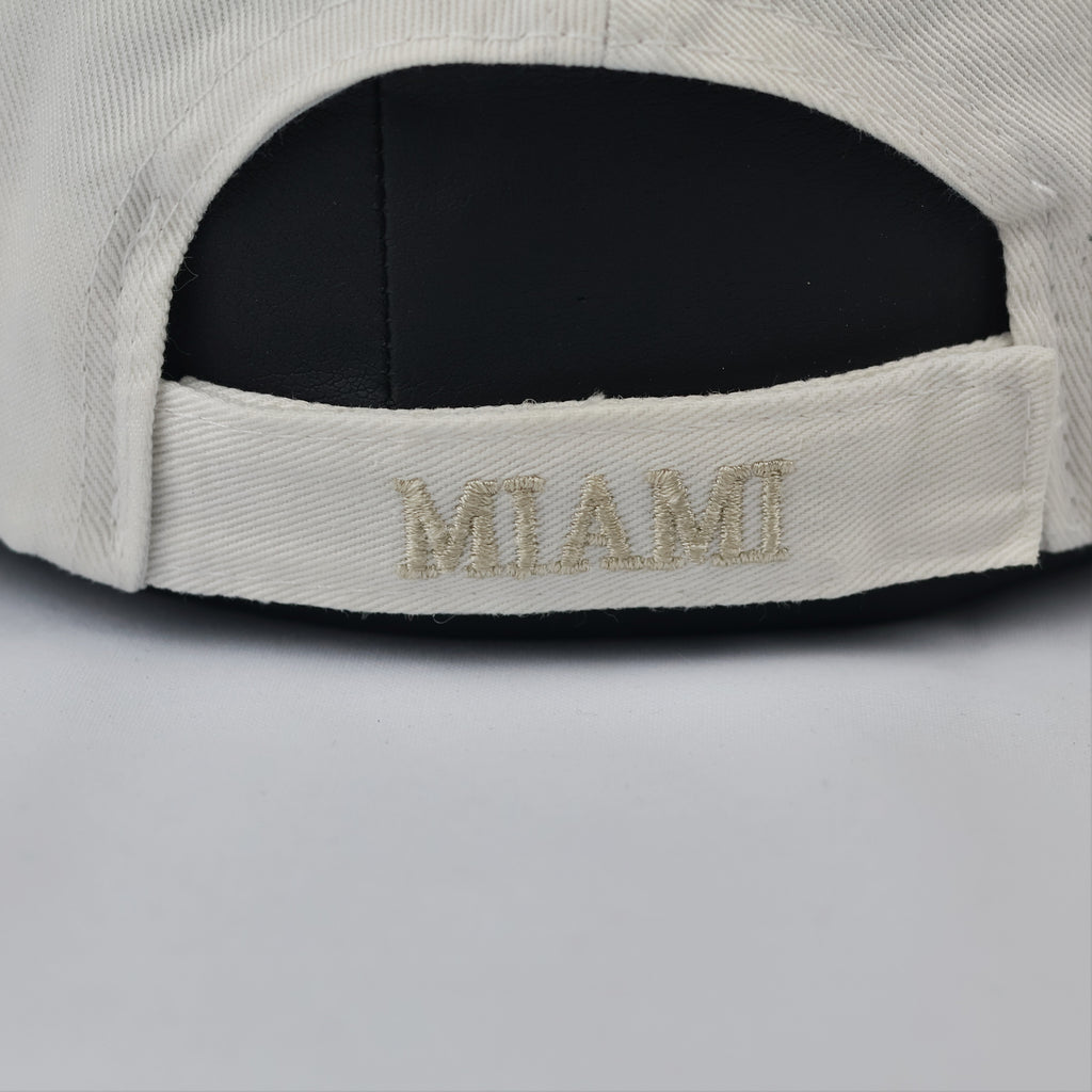 Robin Ruth Miami City Embroidered Baseball ThriftedCap - Off-White
