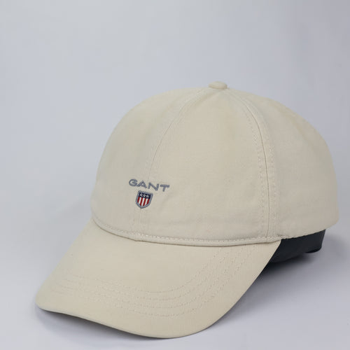 Authentic GANT Shield Logo Cotton Twill Thrifted Cap - Off-White/Cream