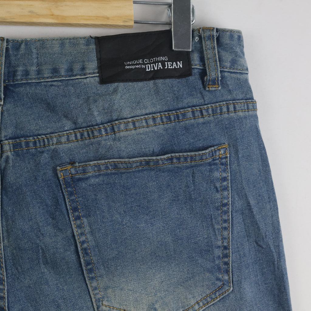 Thrifted Men's Diva Jean Blue Casual Denim Waist:33-34/ J1086