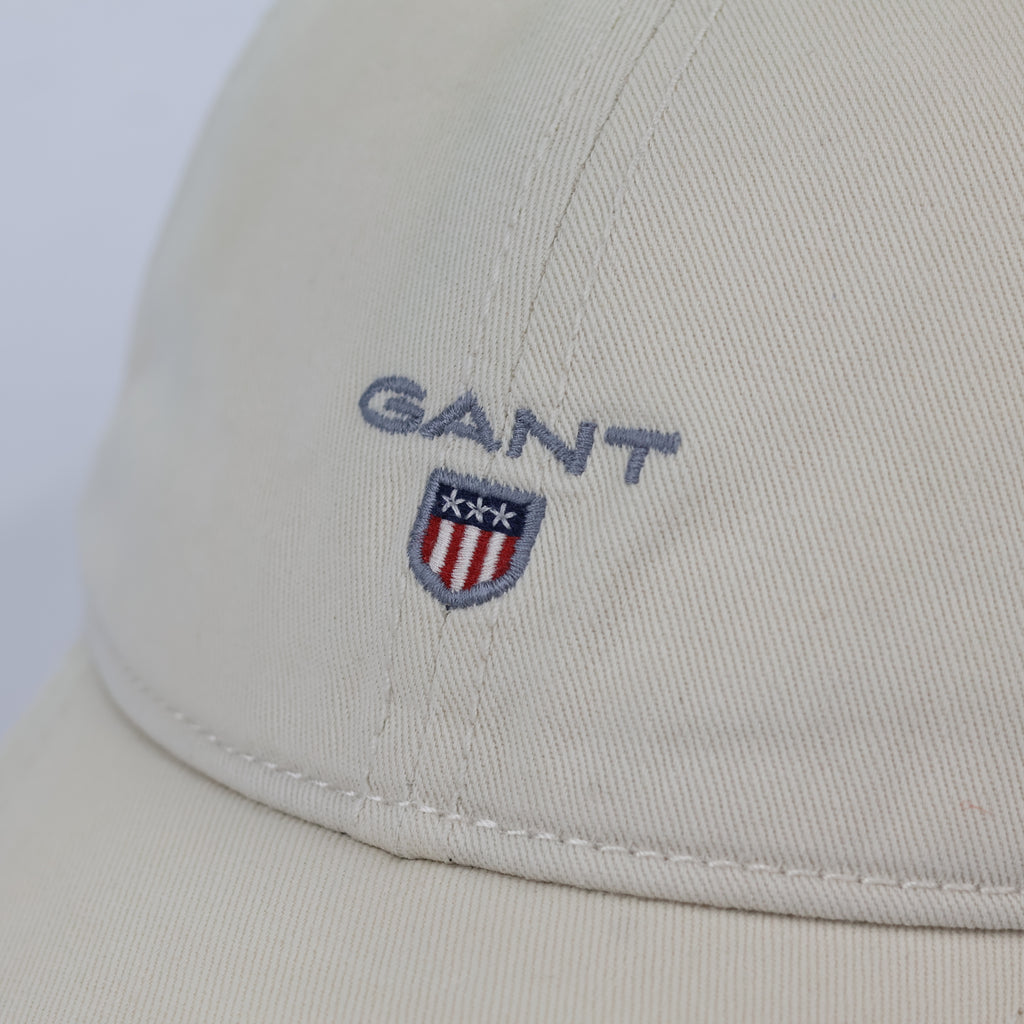 Authentic GANT Shield Logo Cotton Twill Thrifted Cap - Off-White/Cream