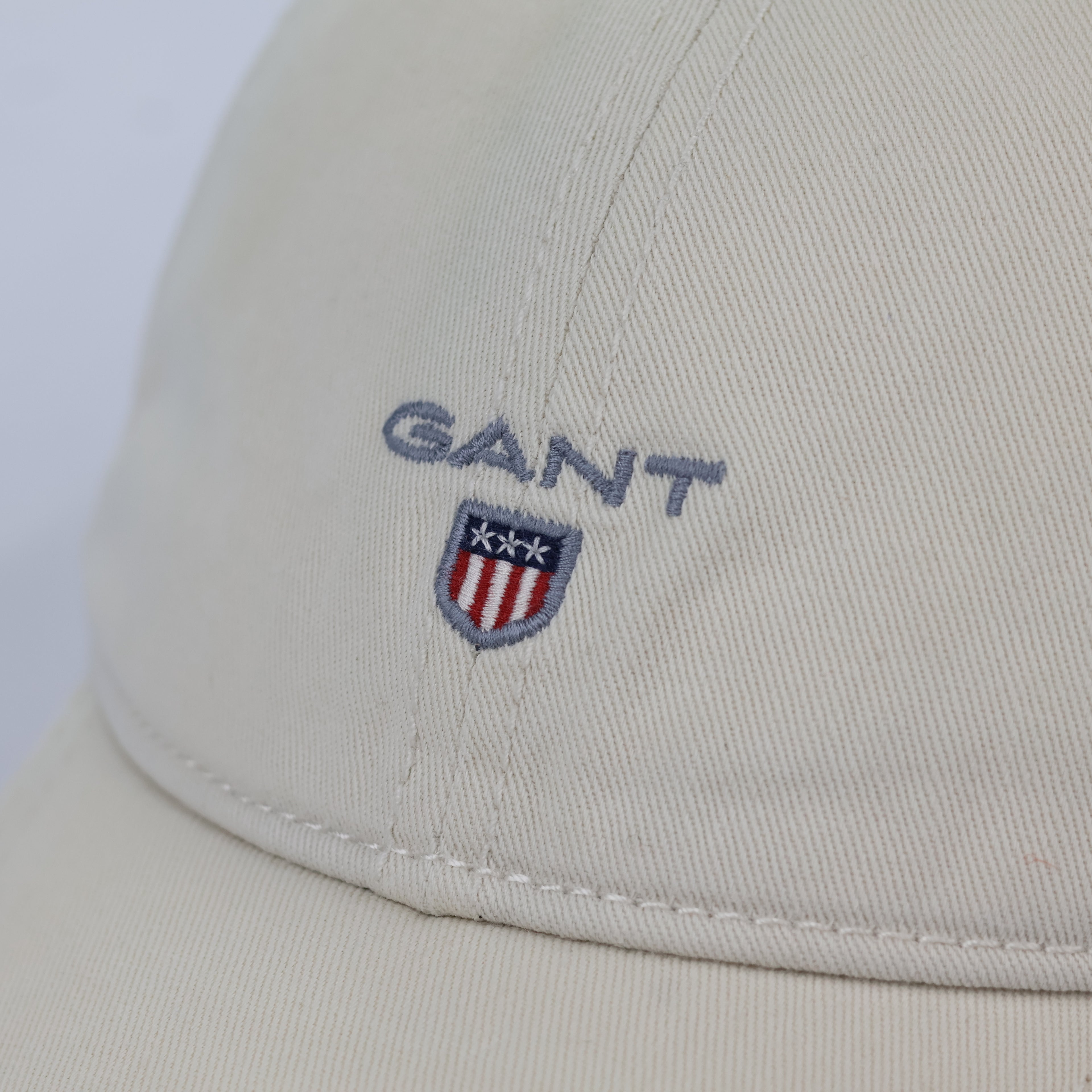 Authentic GANT Shield Logo Cotton Twill Thrifted Cap - Off-White/Cream