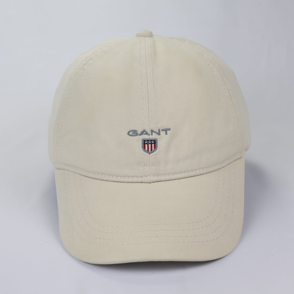 Authentic GANT Shield Logo Cotton Twill Thrifted Cap - Off-White/Cream