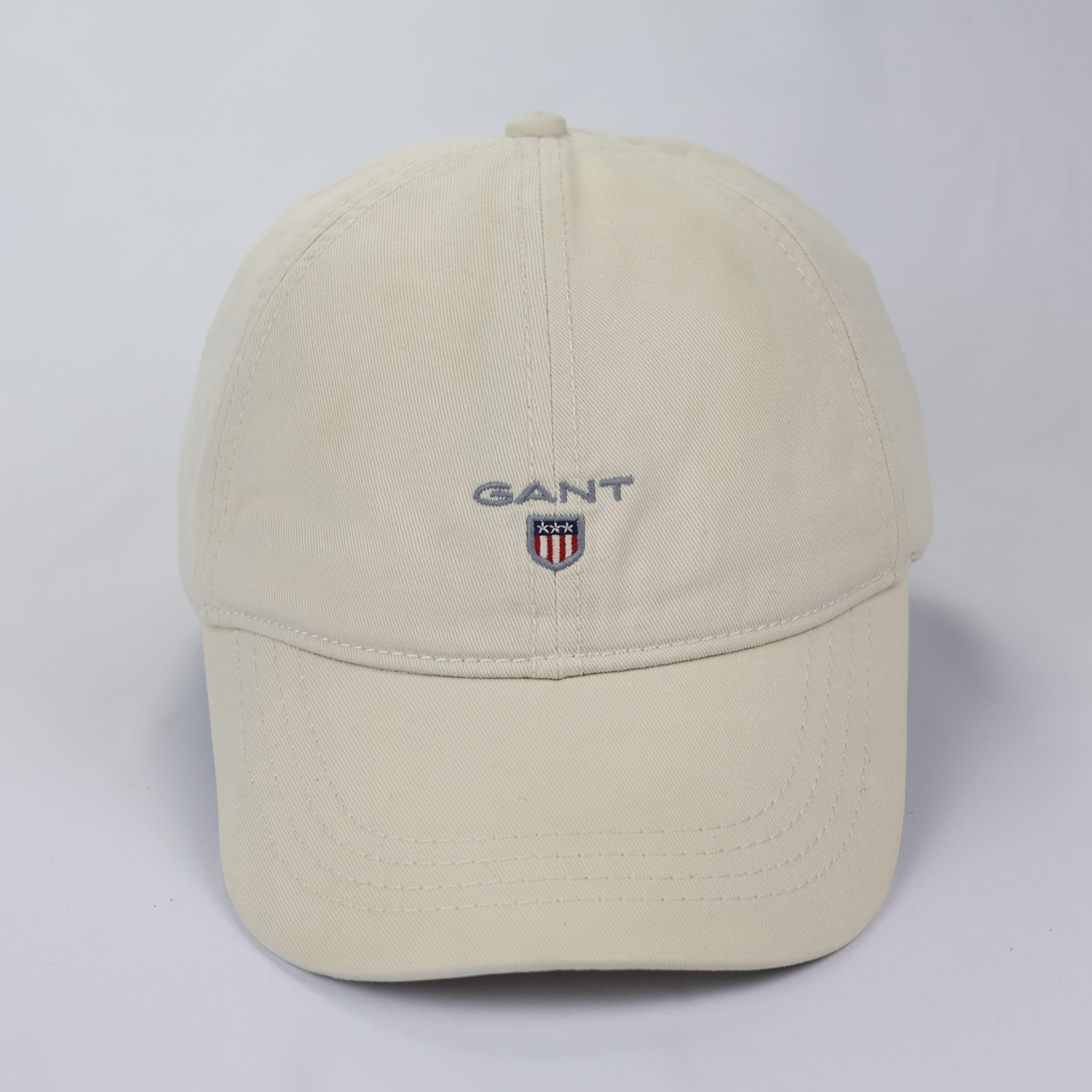 Authentic GANT Shield Logo Cotton Twill Thrifted Cap - Off-White/Cream