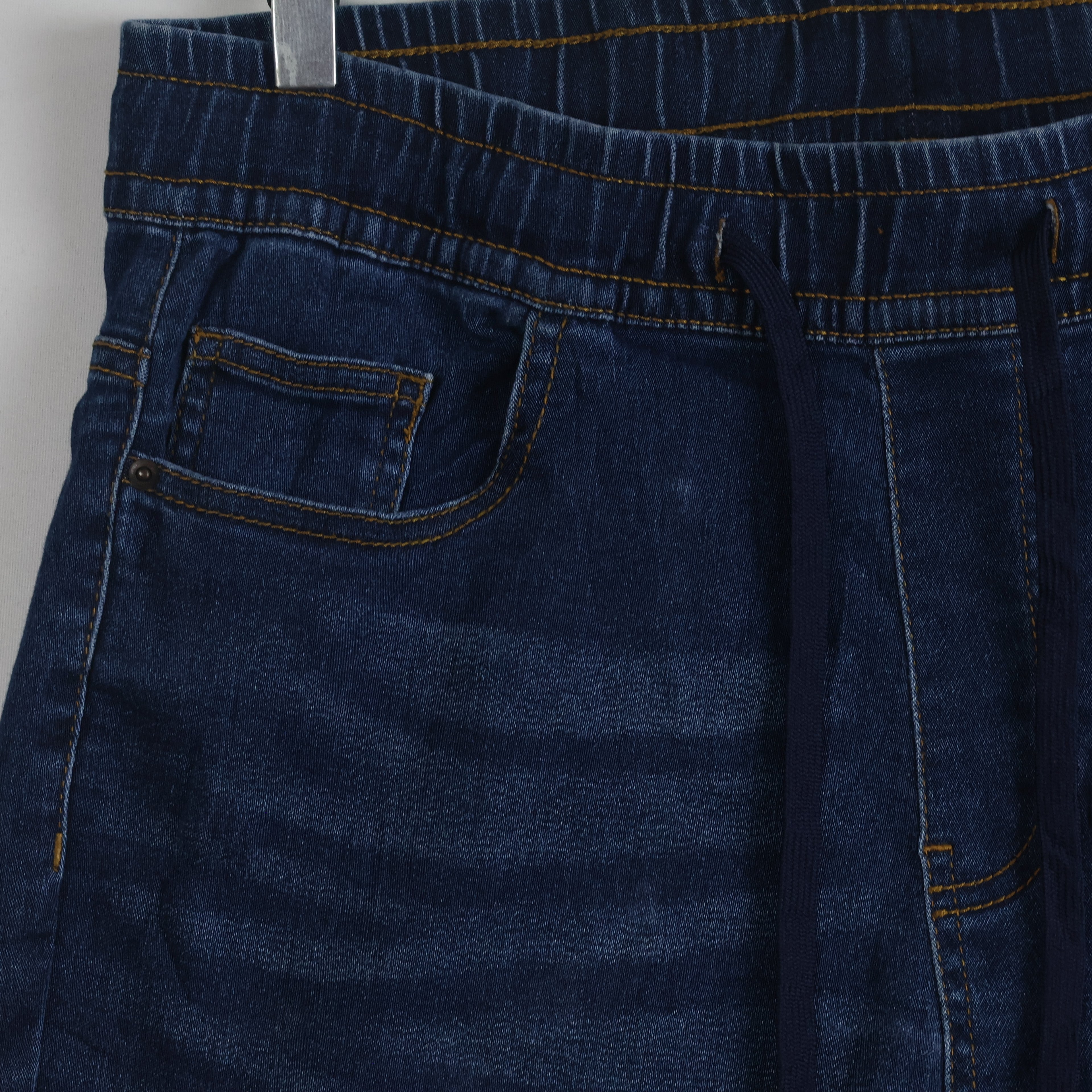 Thrifted Men's V.Cut Blue Elastic Waist Denim Waist:32/ J1085