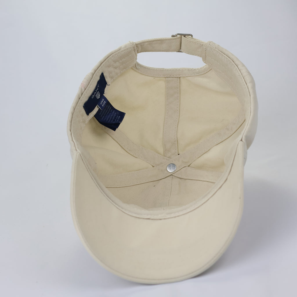 Authentic GANT Shield Logo Cotton Twill Thrifted Cap - Off-White/Cream