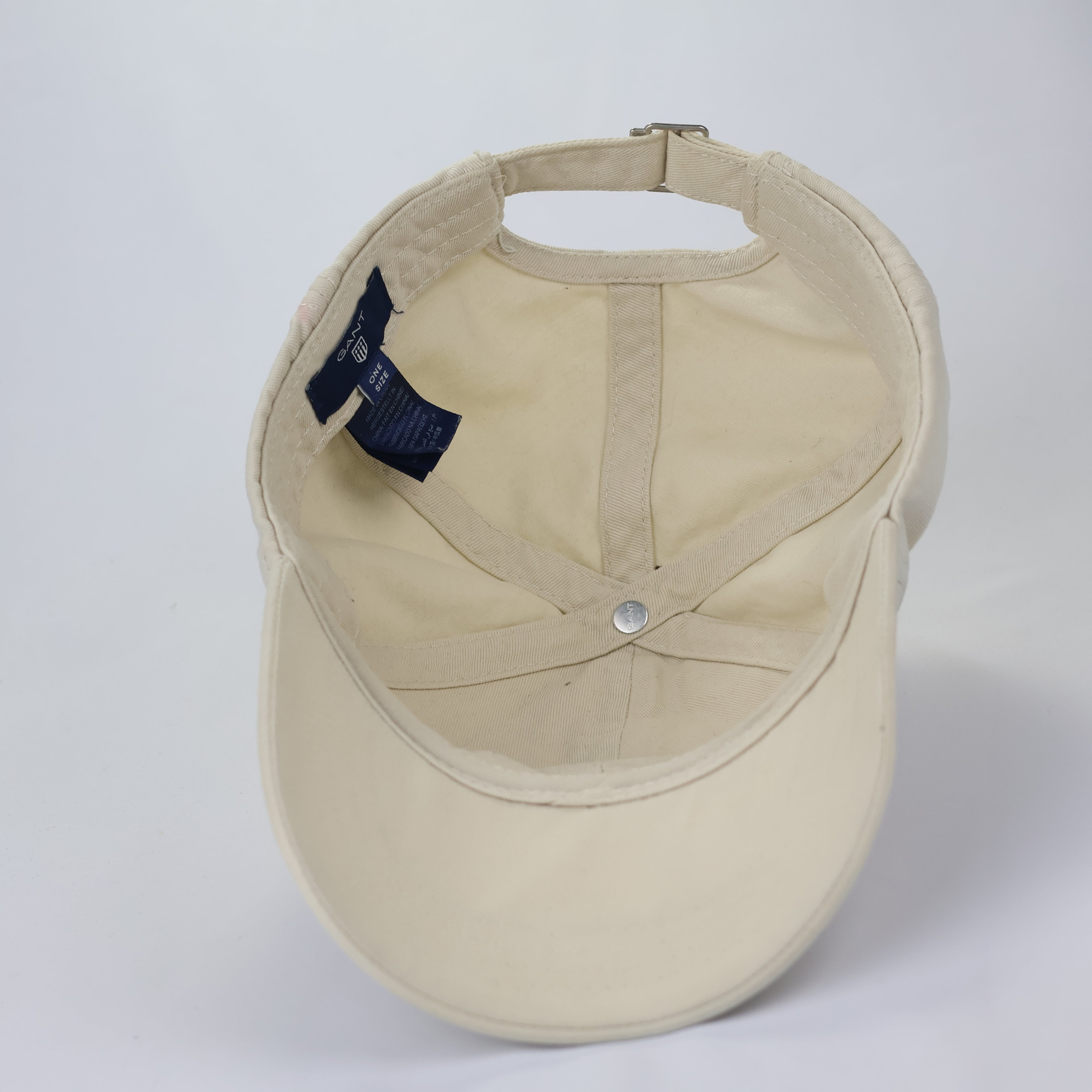 Authentic GANT Shield Logo Cotton Twill Thrifted Cap - Off-White/Cream