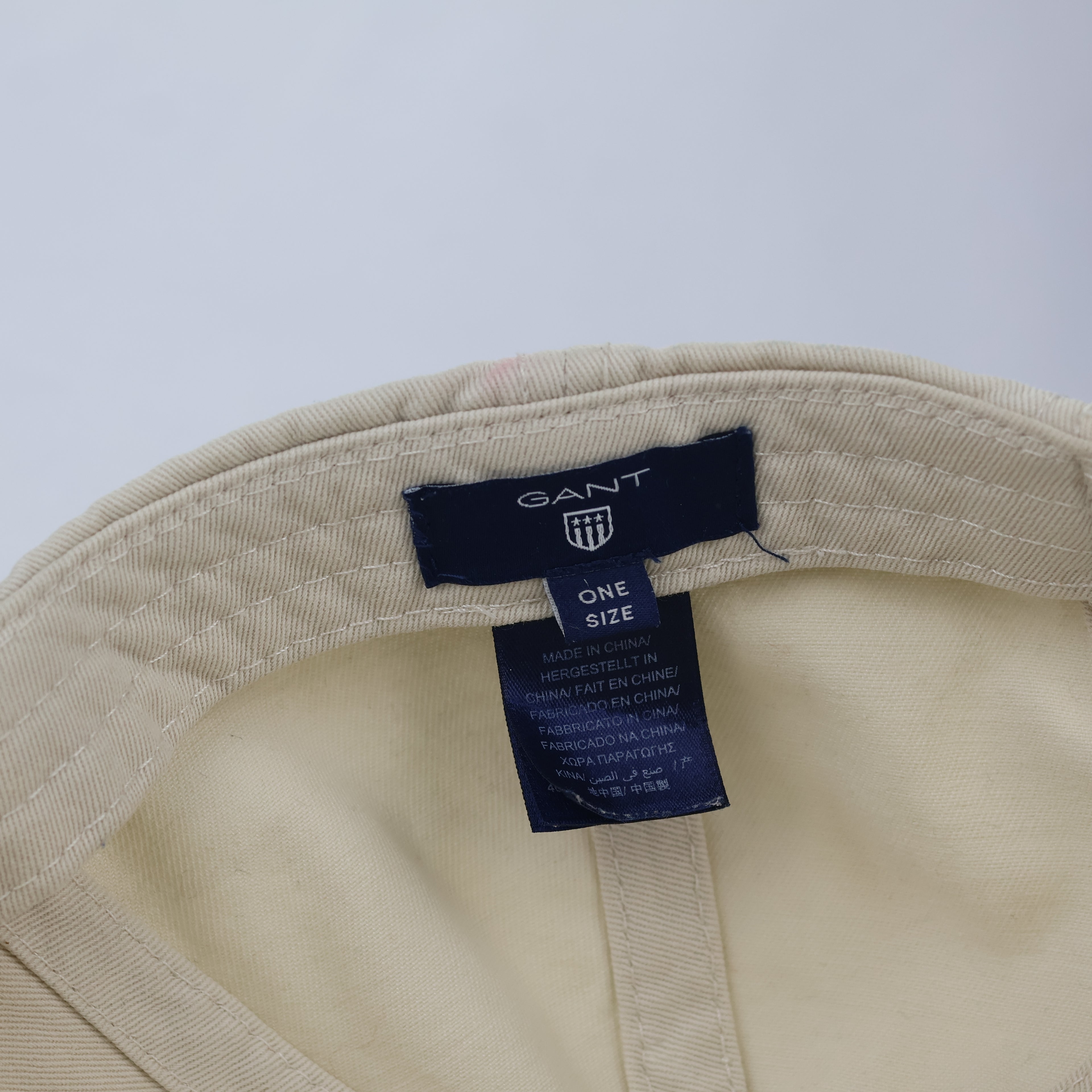 Authentic GANT Shield Logo Cotton Twill Thrifted Cap - Off-White/Cream