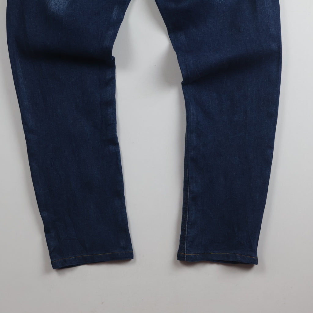 Thrifted Men's V.Cut Blue Elastic Waist Denim Waist:32/ J1085
