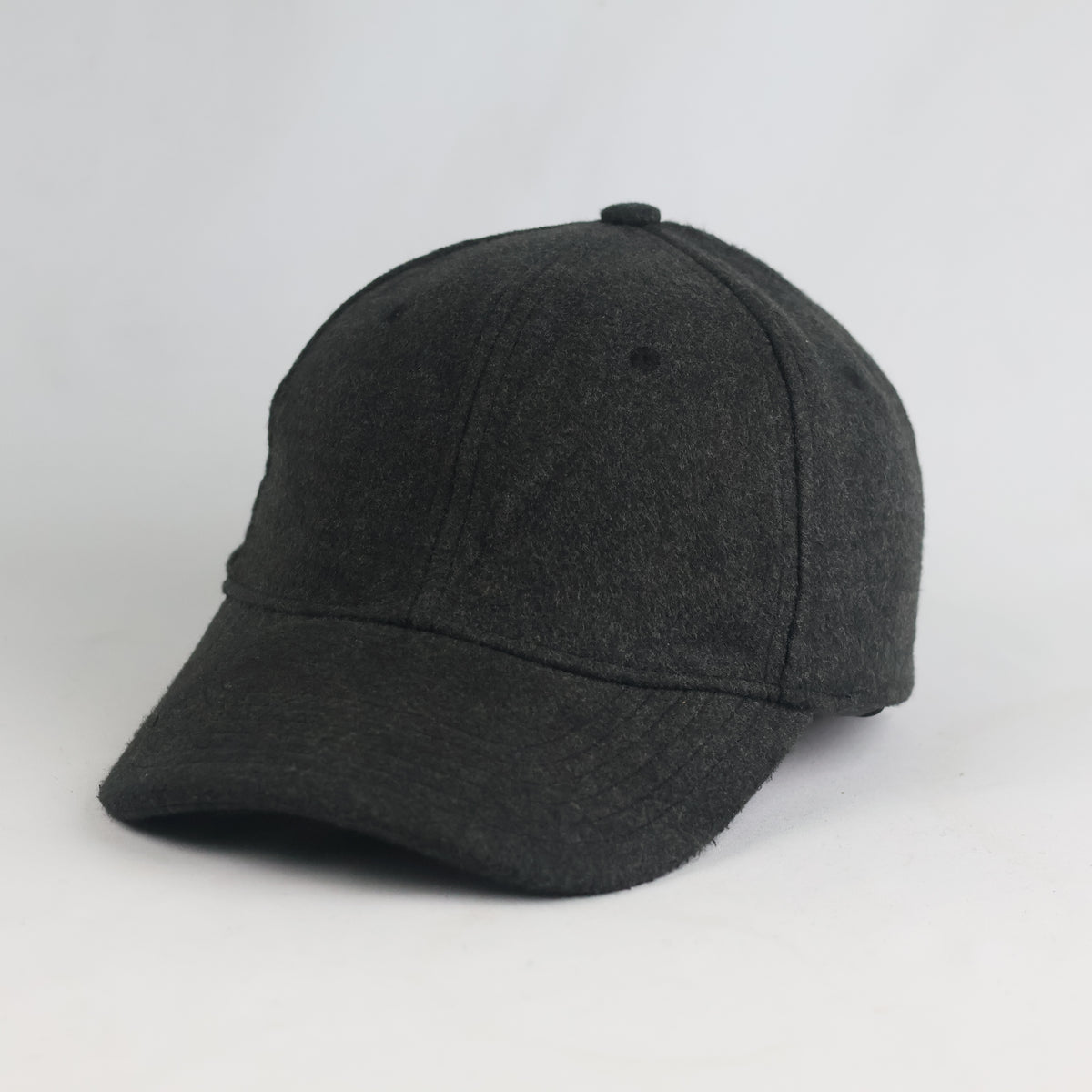Thrifted Dark Charcoal Grey Felt Blank Baseball Cap | 10887