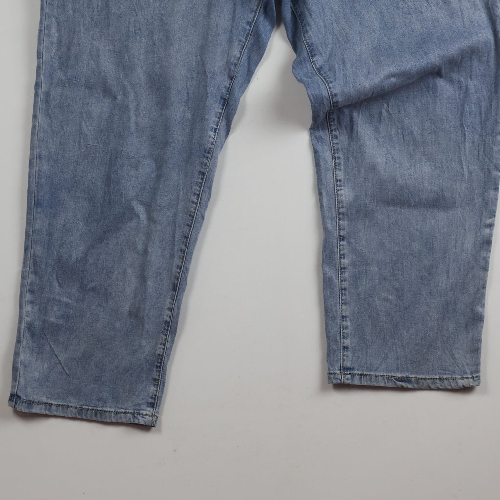 Thrifted Men's V.Cut Blue Elastic Waist Denim Waist:34/ J1084