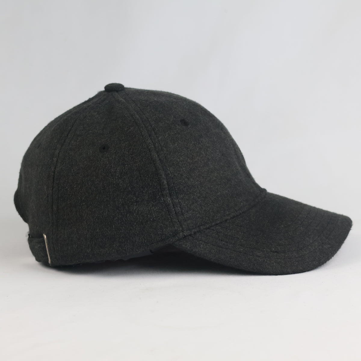 Thrifted Dark Charcoal Grey Felt Blank Baseball Cap | 10887